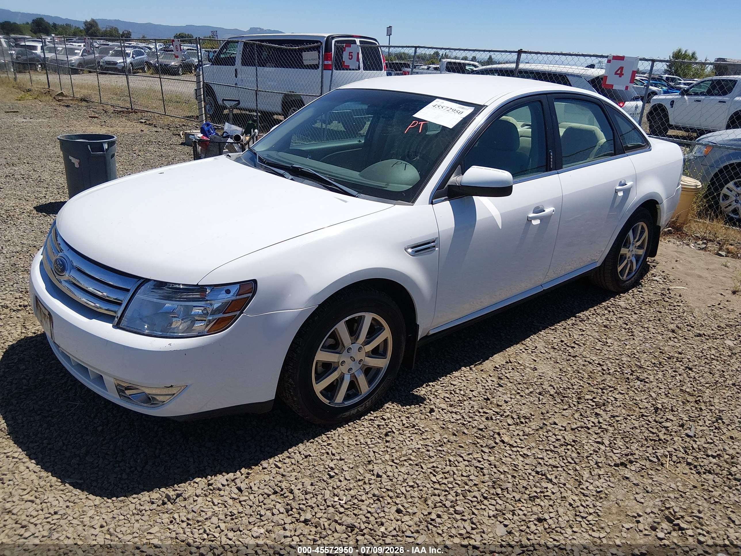 2008 Ford Taurus Sel White vin: 1FAHP24W68G172731