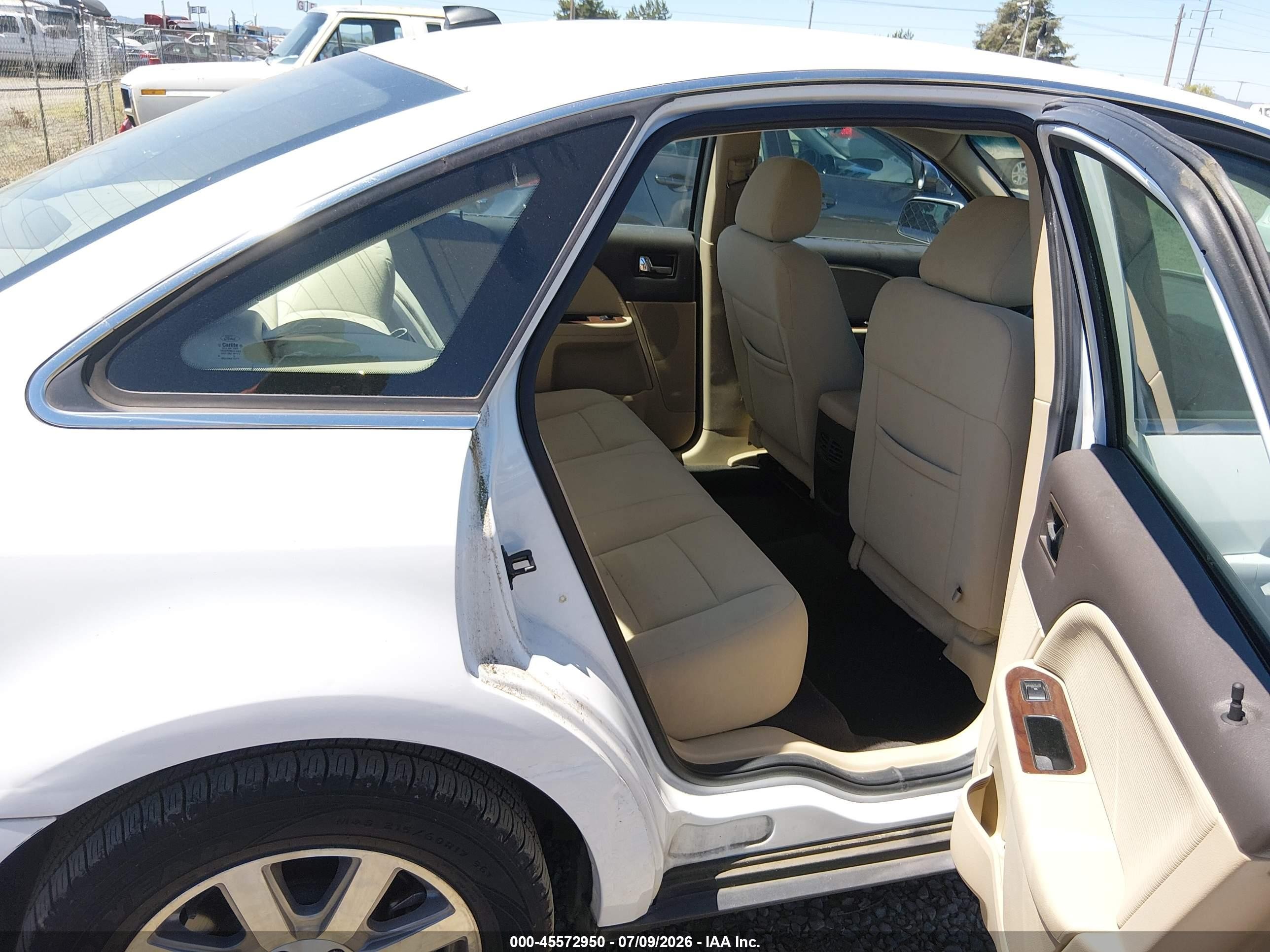 2008 Ford Taurus Sel White vin: 1FAHP24W68G172731
