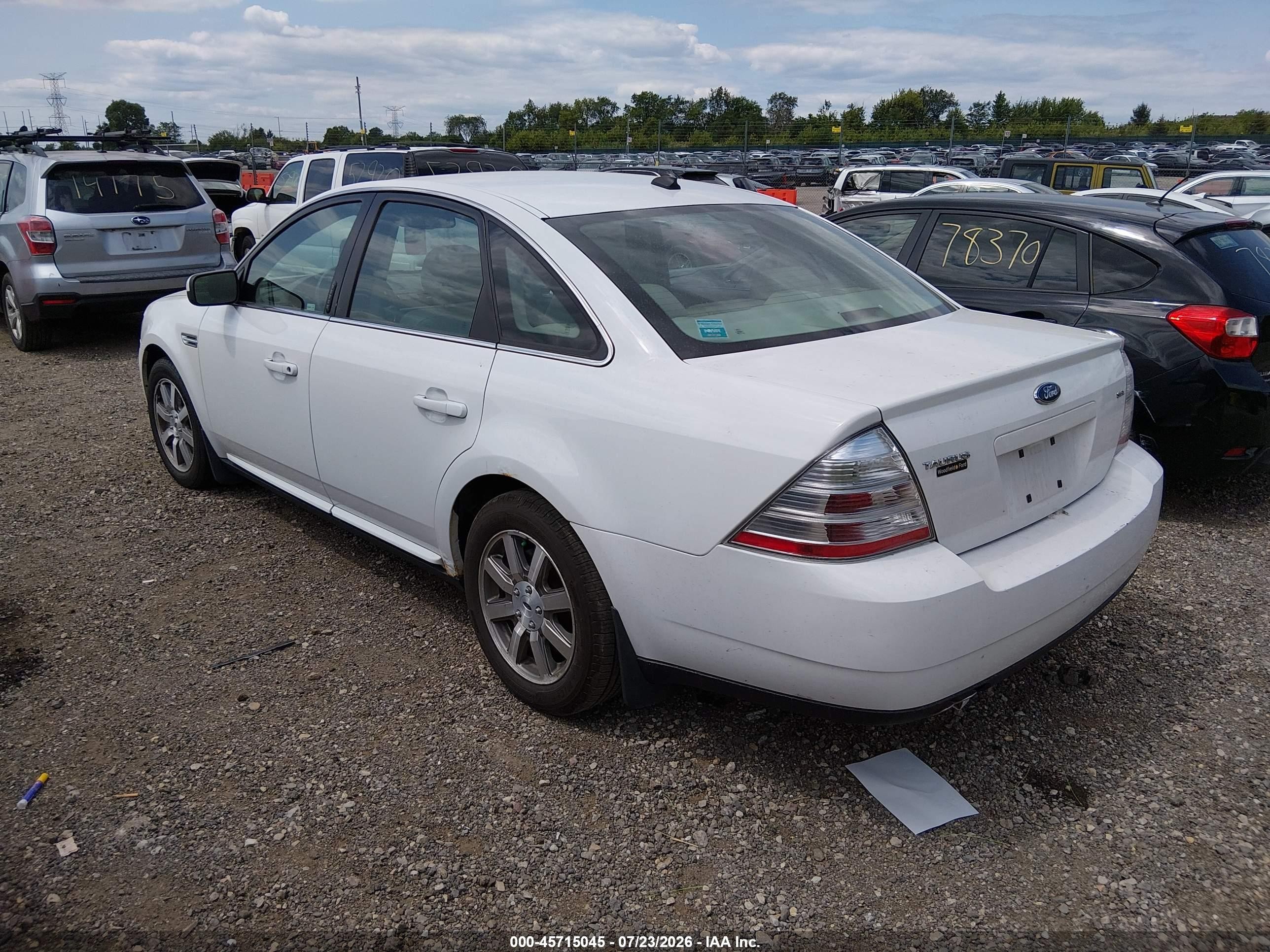 2008 Ford Taurus Sel White vin: 1FAHP24W88G161195