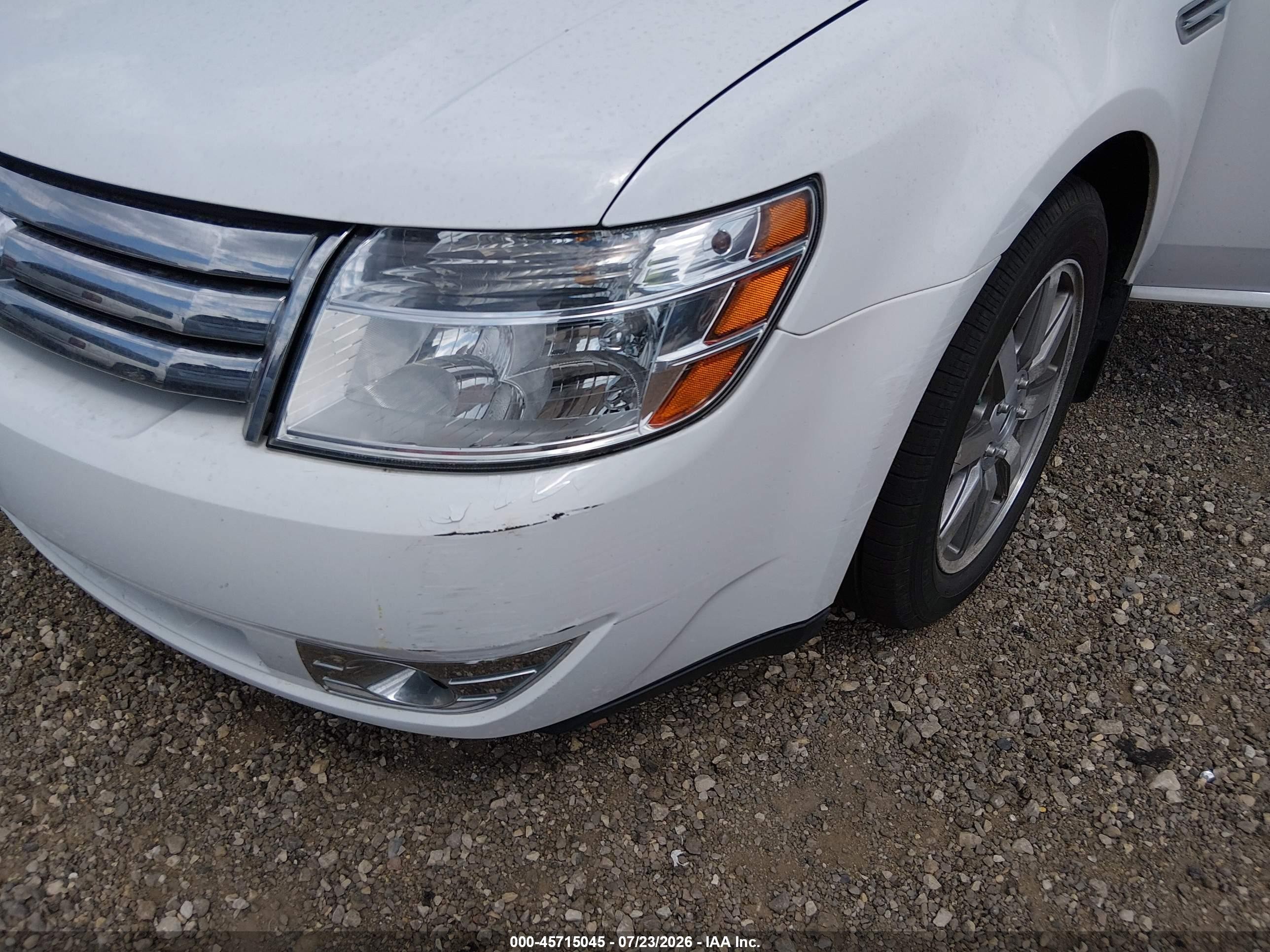 2008 Ford Taurus Sel White vin: 1FAHP24W88G161195