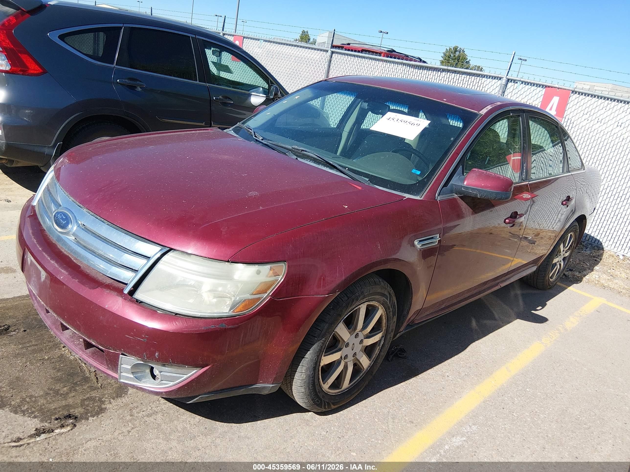 2008 Ford Taurus Sel Красный vin: 1FAHP24W88G181348
