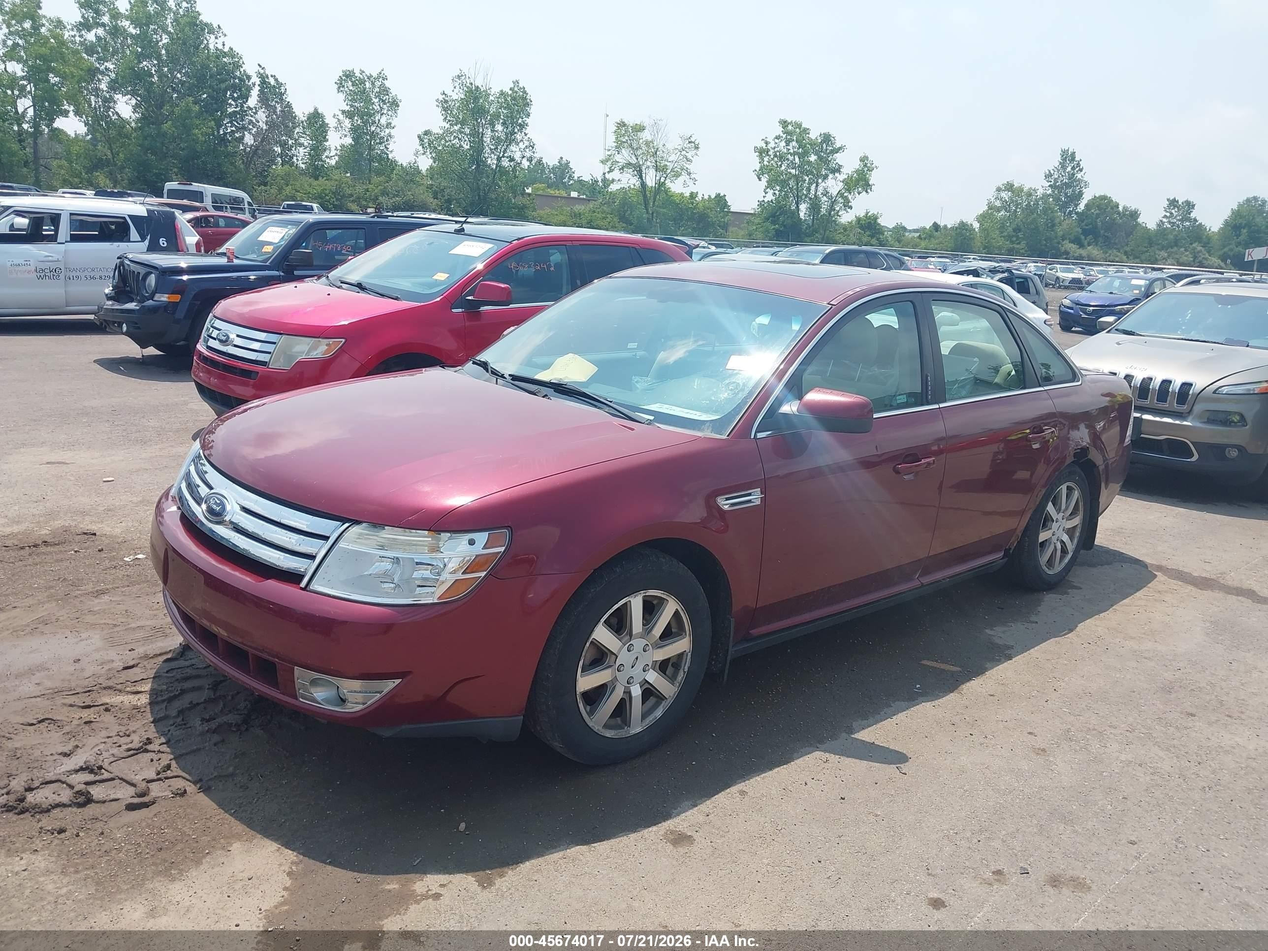2008 Ford Taurus Sel Maroon vin: 1FAHP24W98G156233
