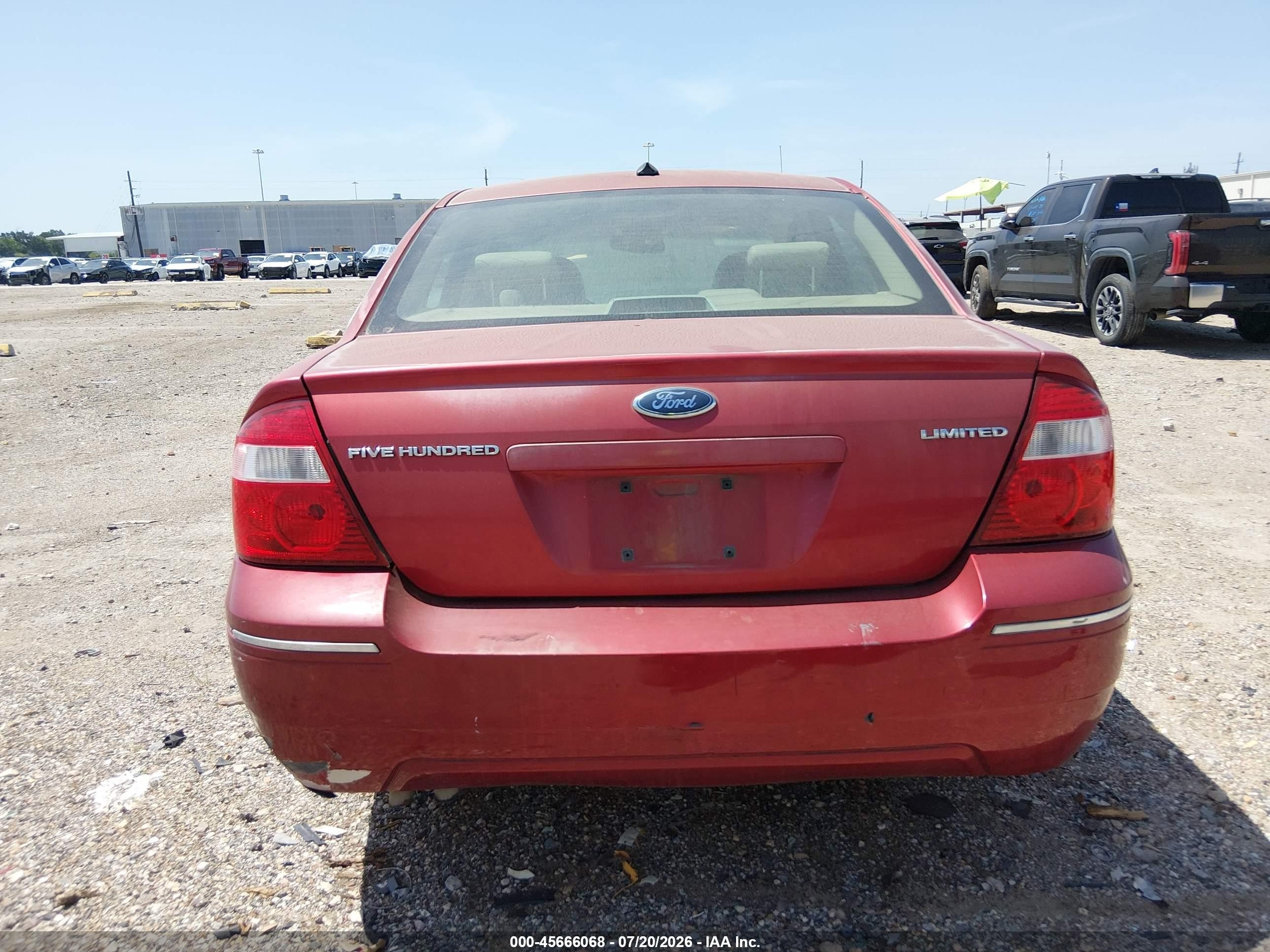2007 Ford Five Hundred Limited Burgundy vin: 1FAHP25107G151908