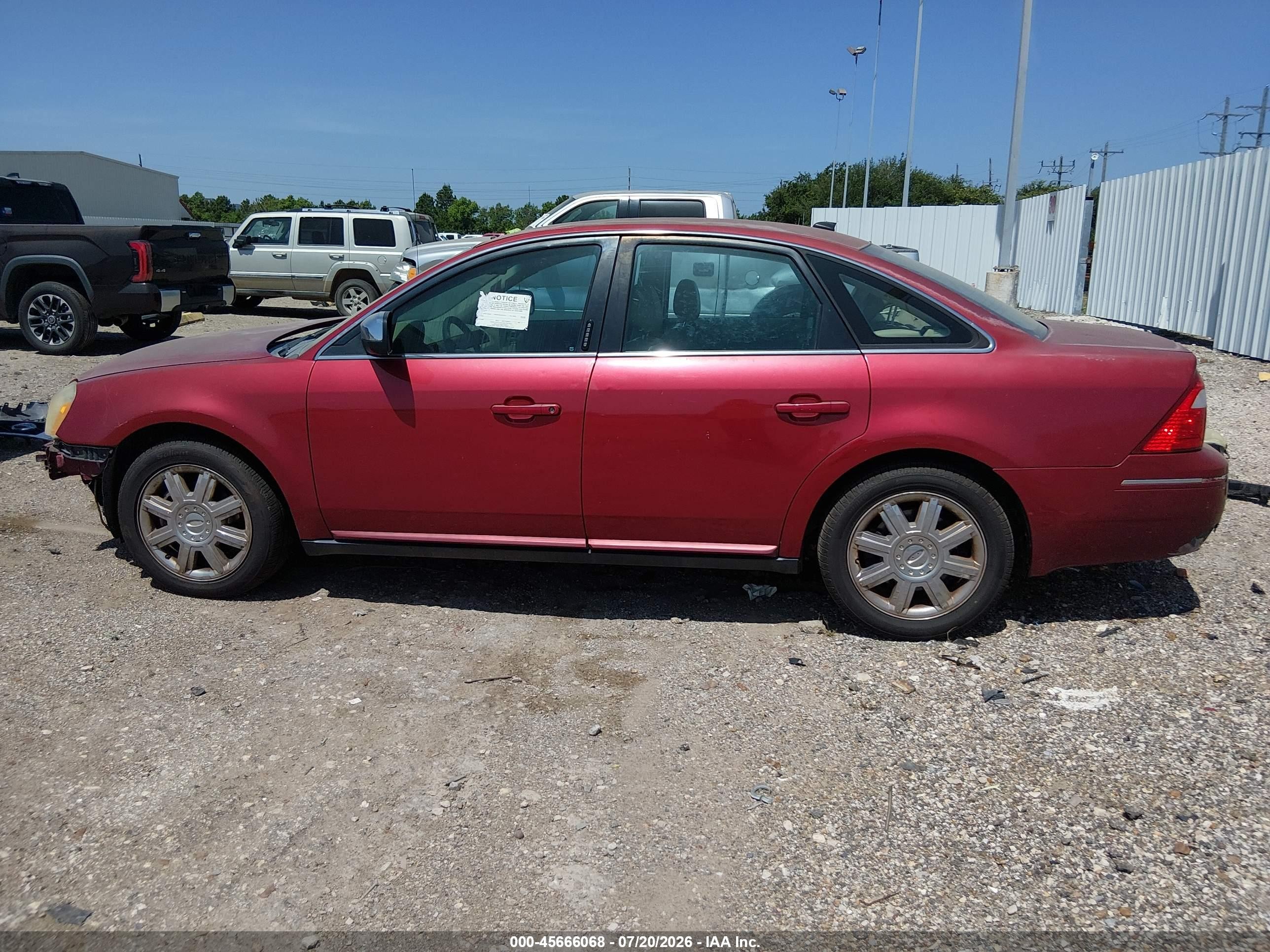 2007 Ford Five Hundred Limited Burgundy vin: 1FAHP25107G151908
