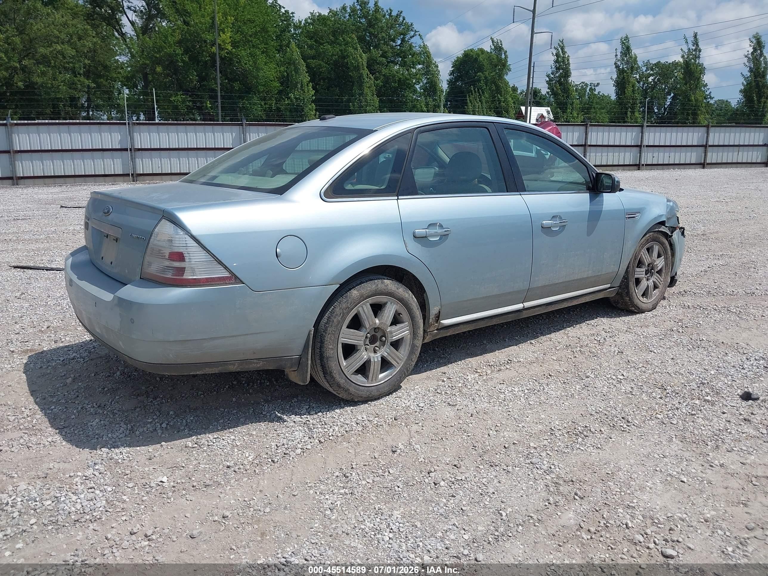 2009 Ford Taurus Limited Light Blue vin: 1FAHP25W29G103132