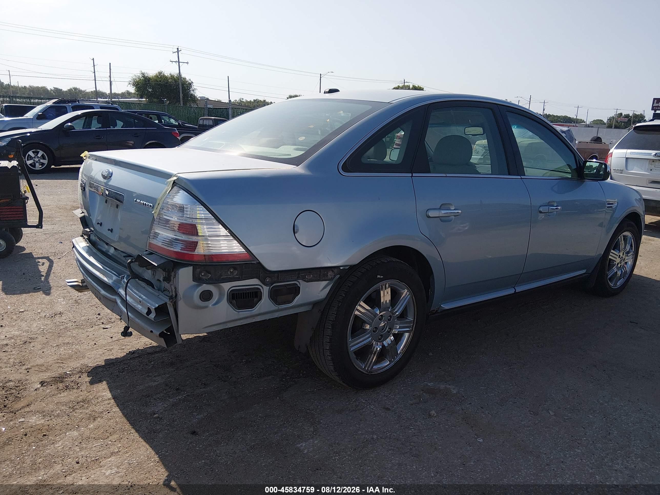 2008 Ford Taurus Limited Синий vin: 1FAHP25W48G182785