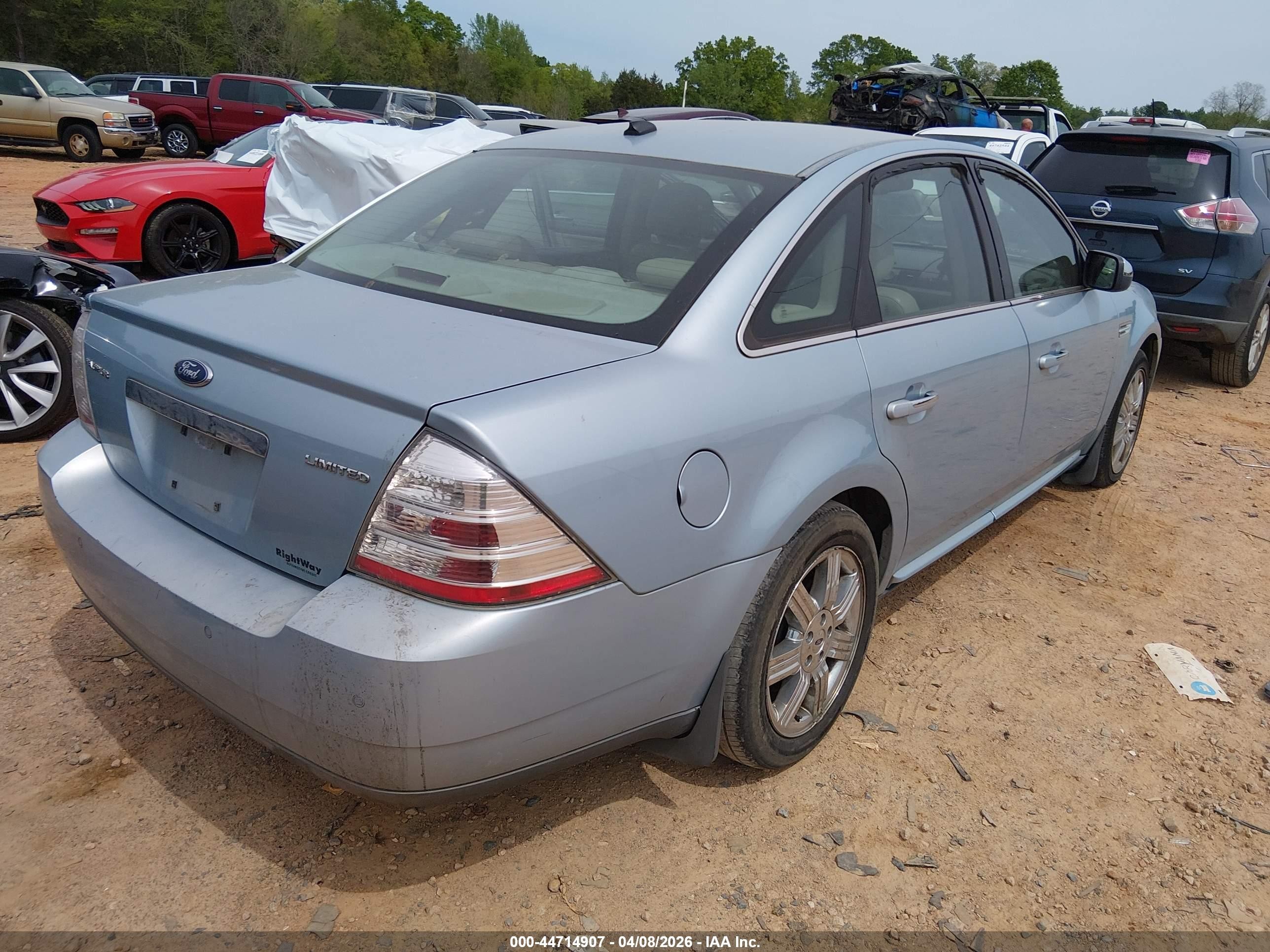 2008 Ford Taurus Limited Light Blue vin: 1FAHP25W68G171805