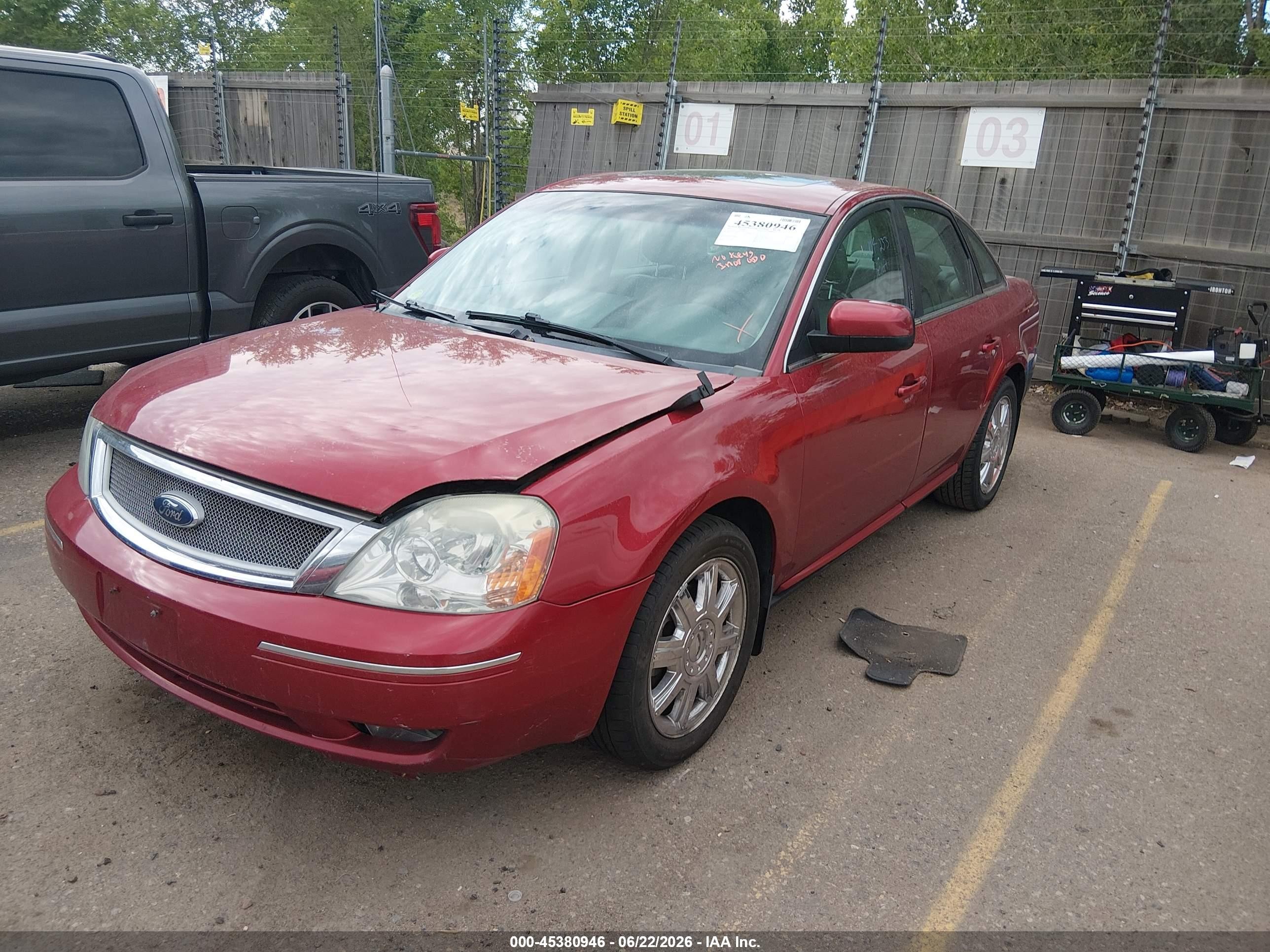 2007 Ford Five Hundred Sel Red vin: 1FAHP27147G104233