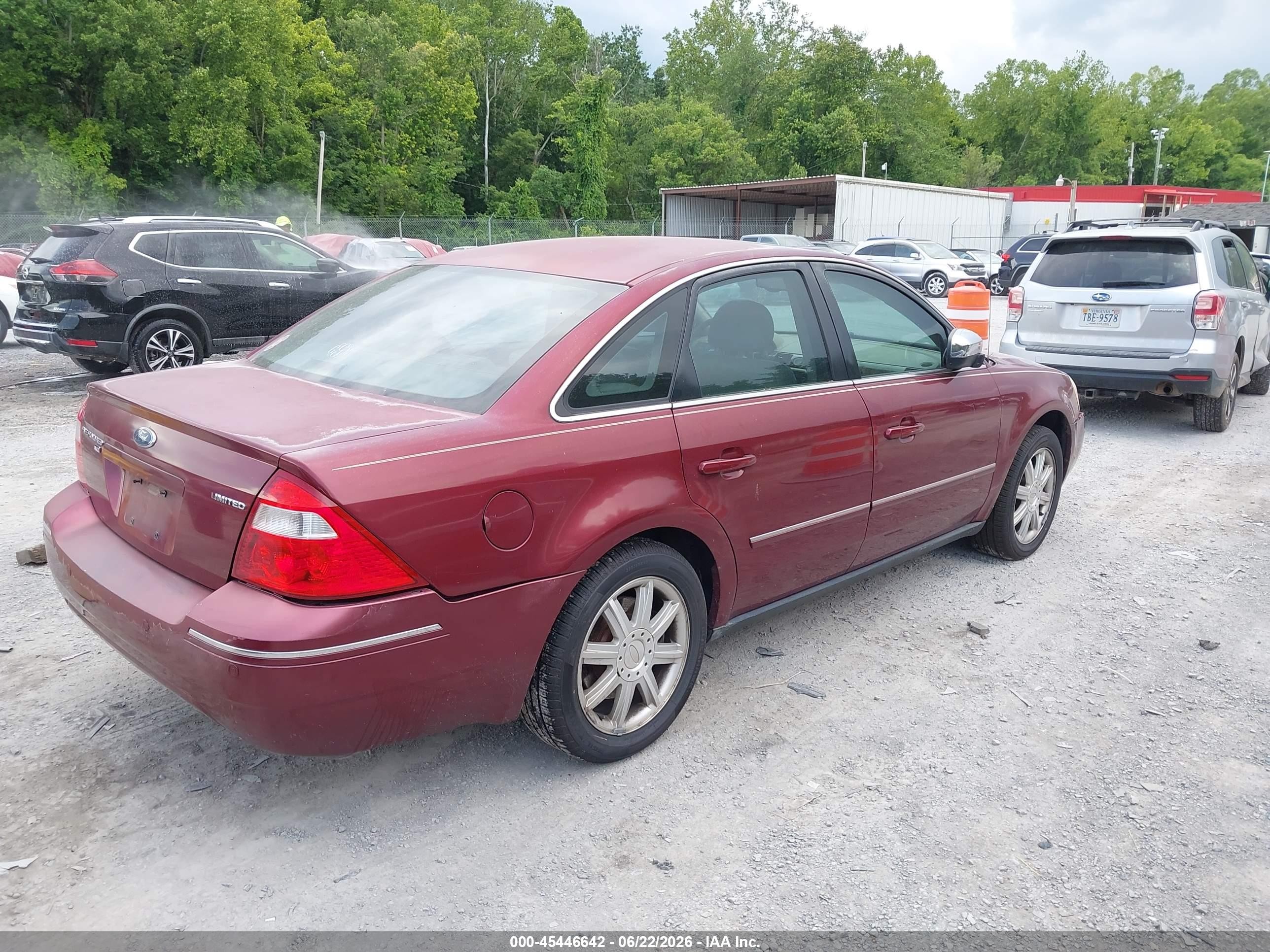 2005 Ford Five Hundred Limited Бордовый vin: 1FAHP28145G182717