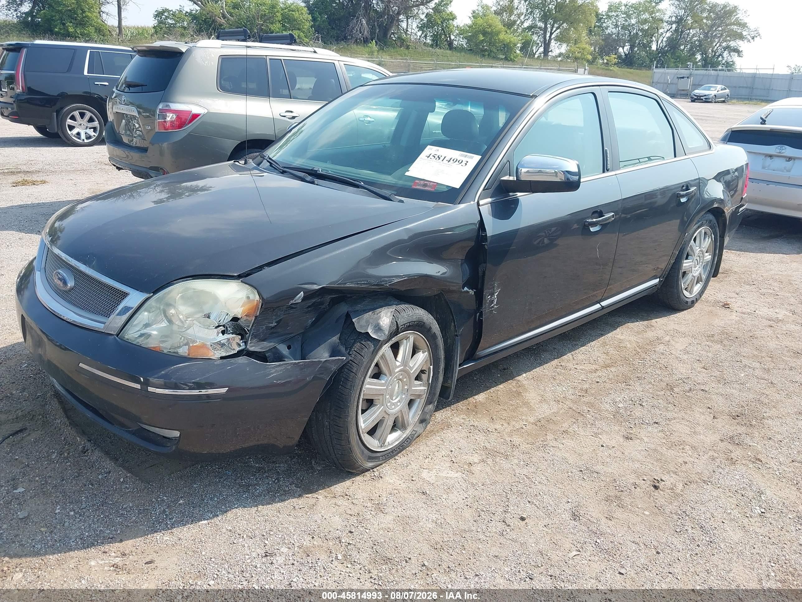 2007 Ford Five Hundred Limited Black vin: 1FAHP28167G117161