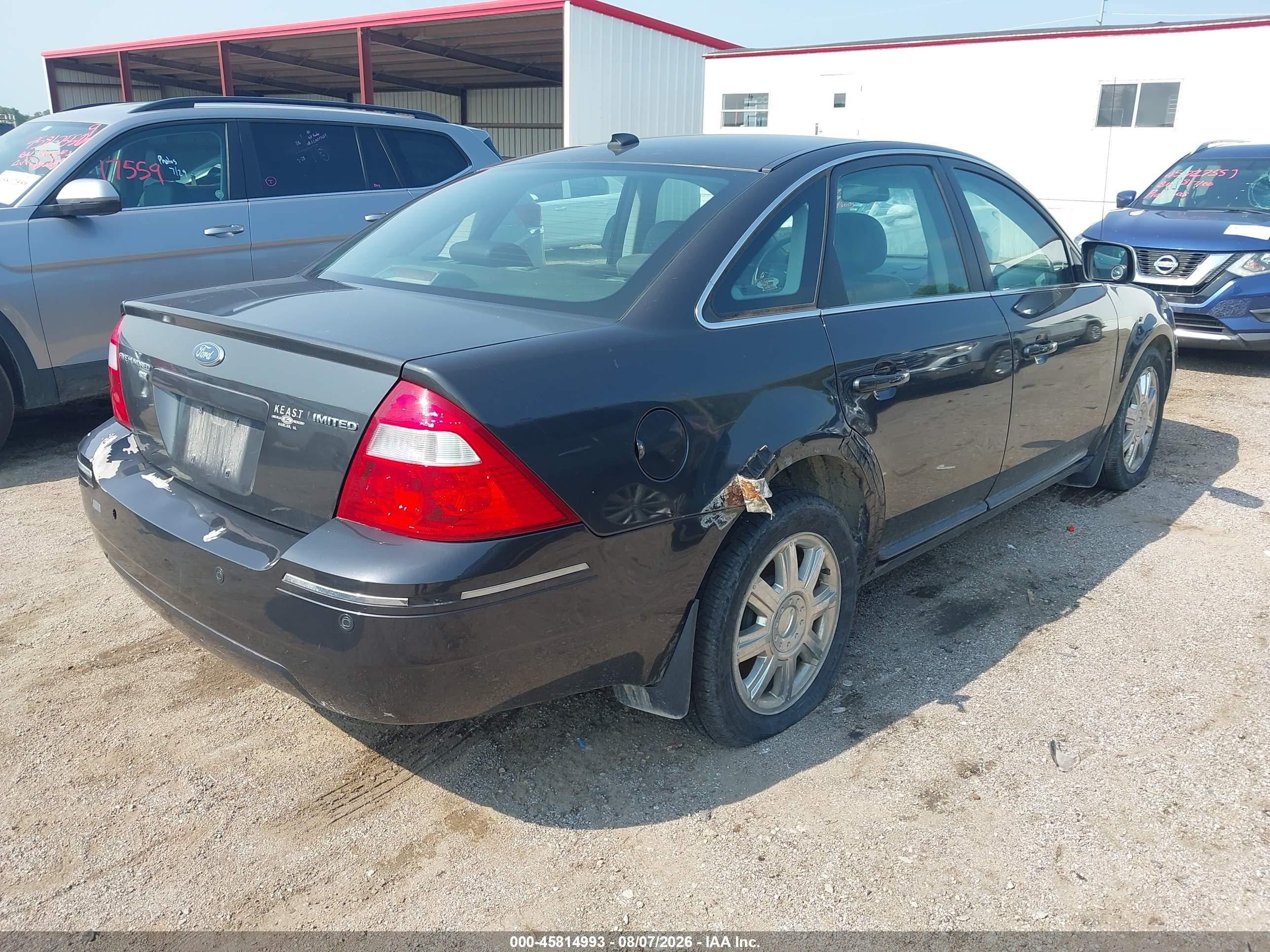 2007 Ford Five Hundred Limited Black vin: 1FAHP28167G117161
