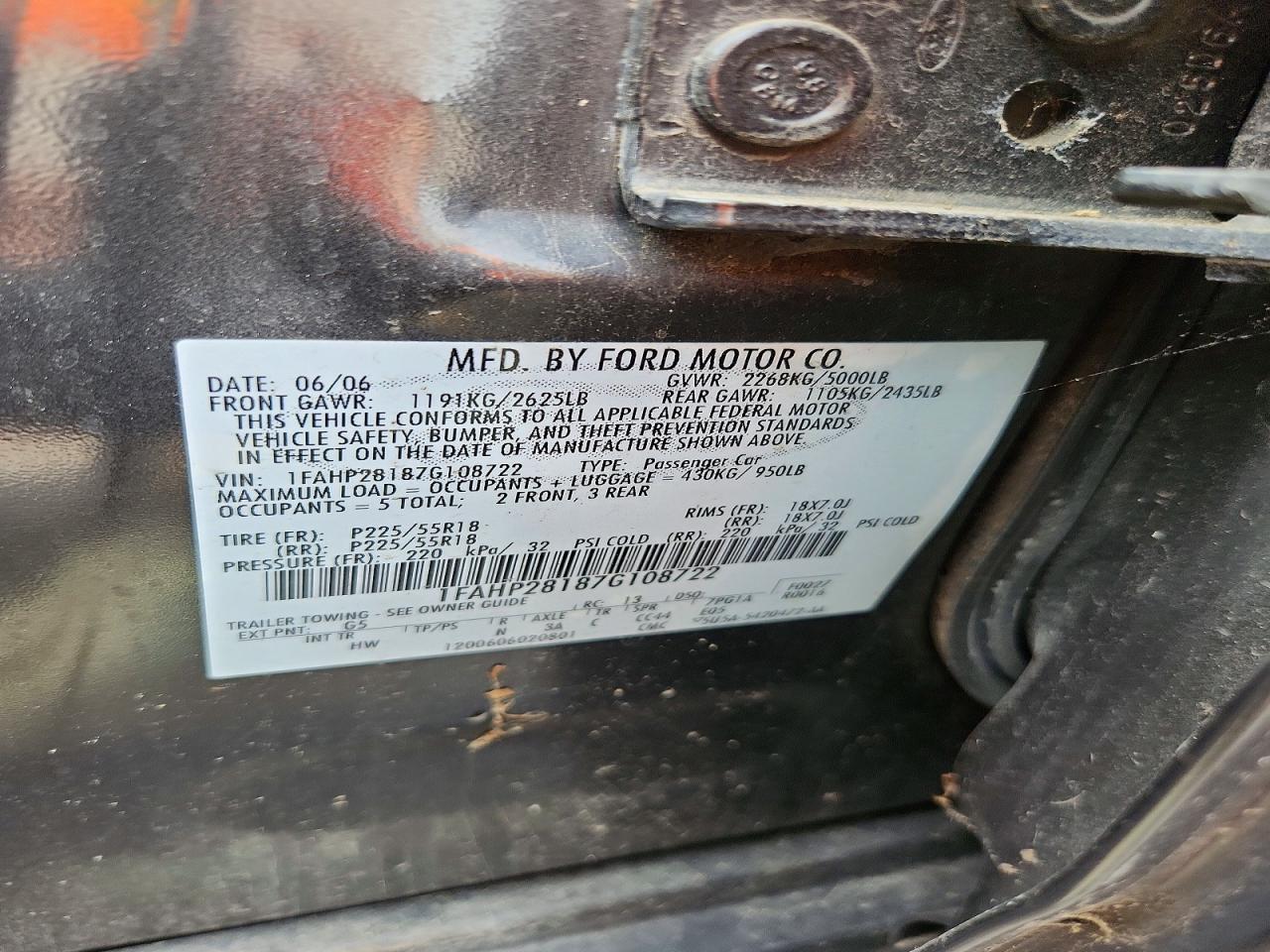 2007 Ford Five Hundred Limited Gray vin: 1FAHP28187G108722
