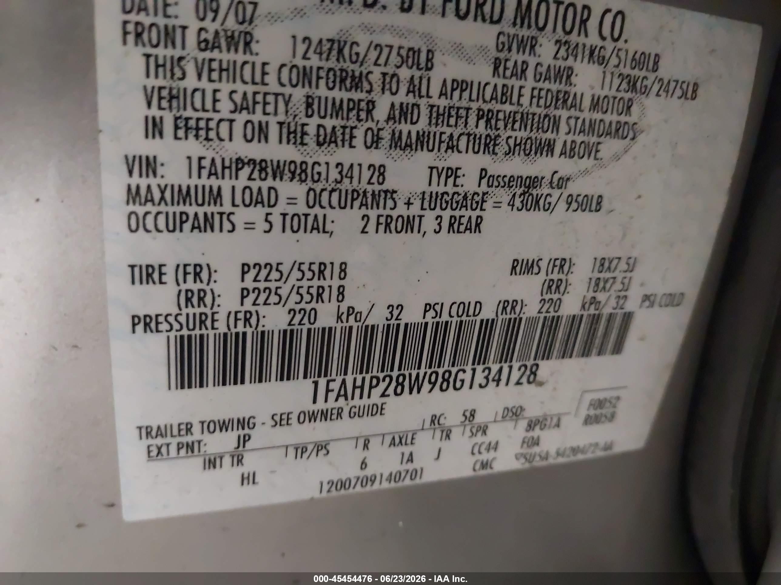 2008 Ford Taurus Limited Silver vin: 1FAHP28W98G134128