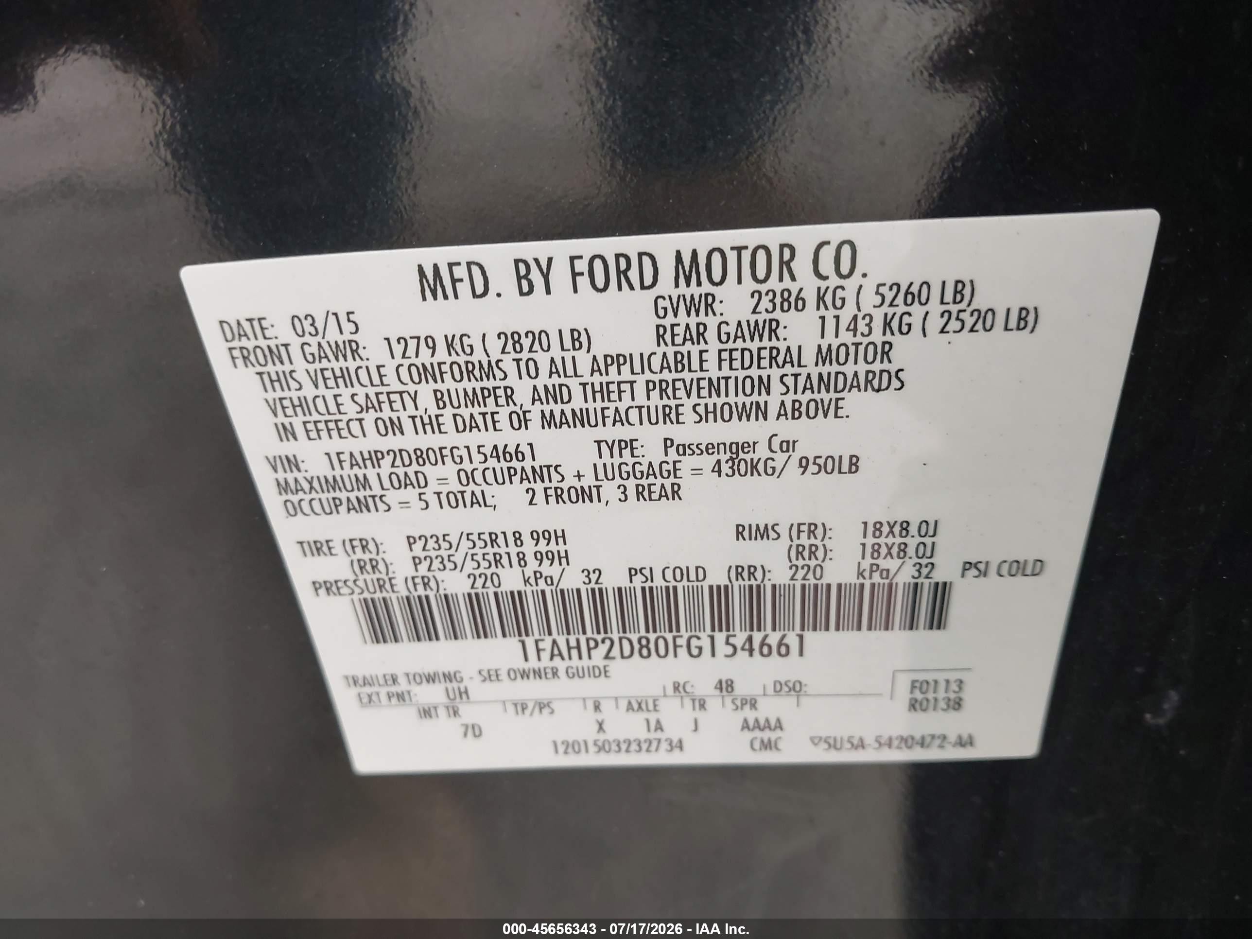 2015 Ford Taurus Se Black vin: 1FAHP2D80FG154661