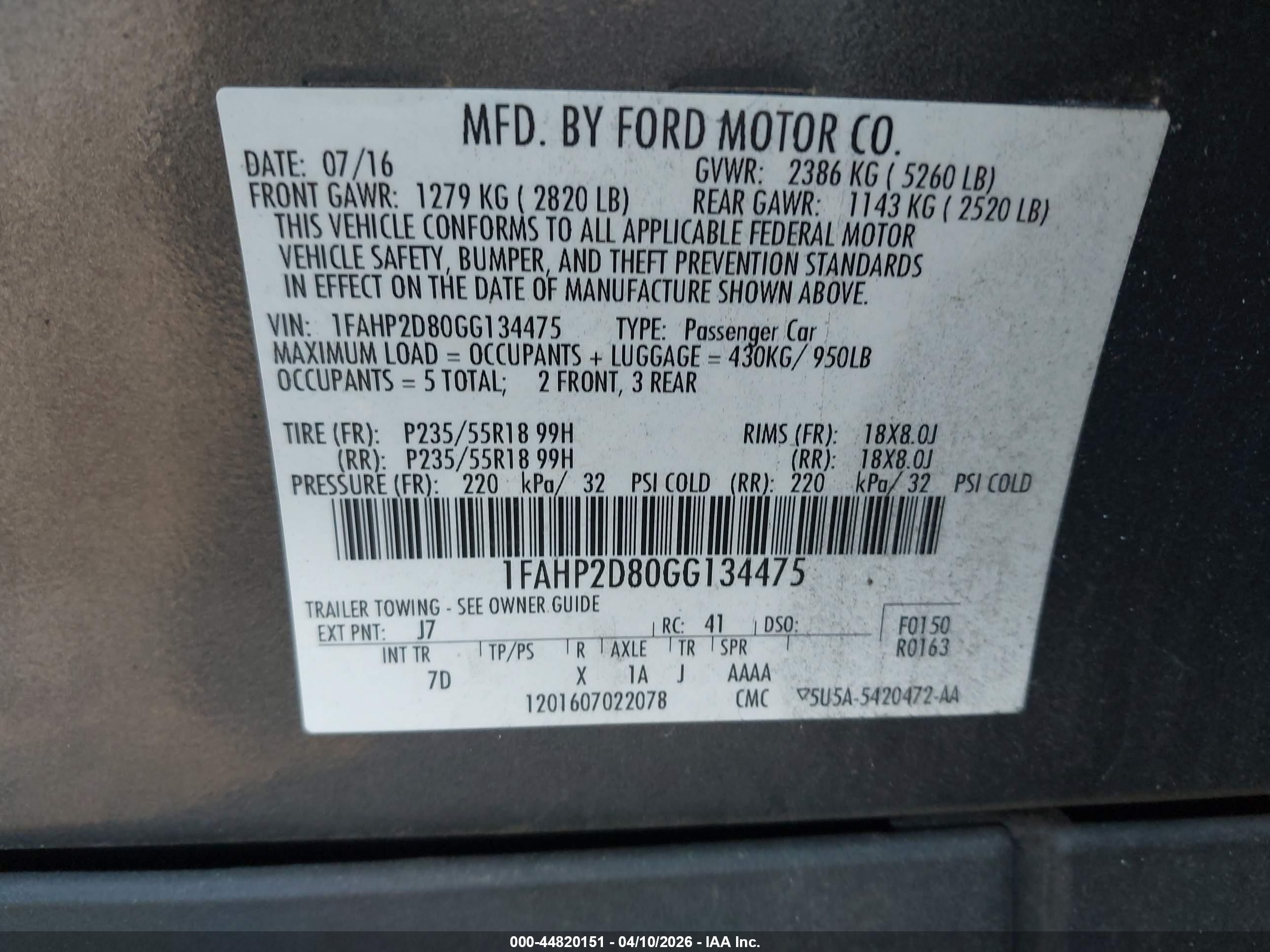 2016 Ford Taurus Se Серый vin: 1FAHP2D80GG134475