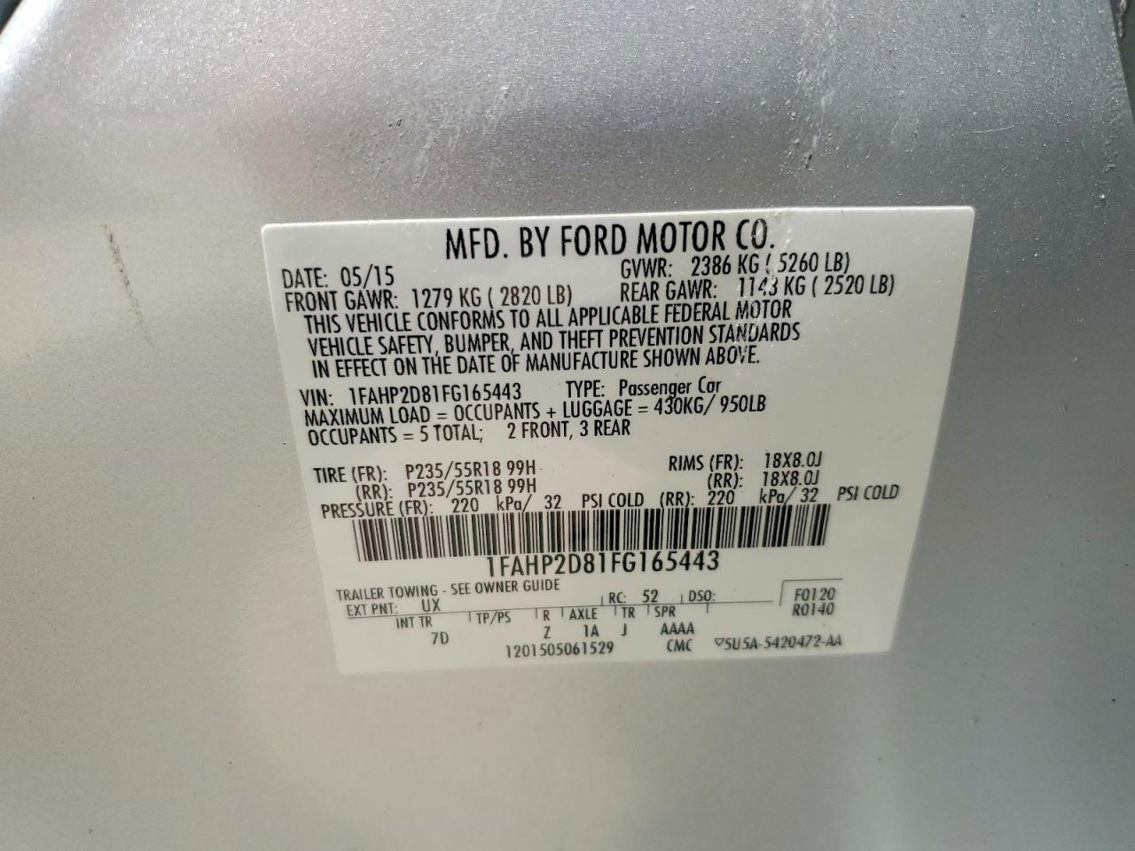 2015 Ford Taurus Se Silver vin: 1FAHP2D81FG165443