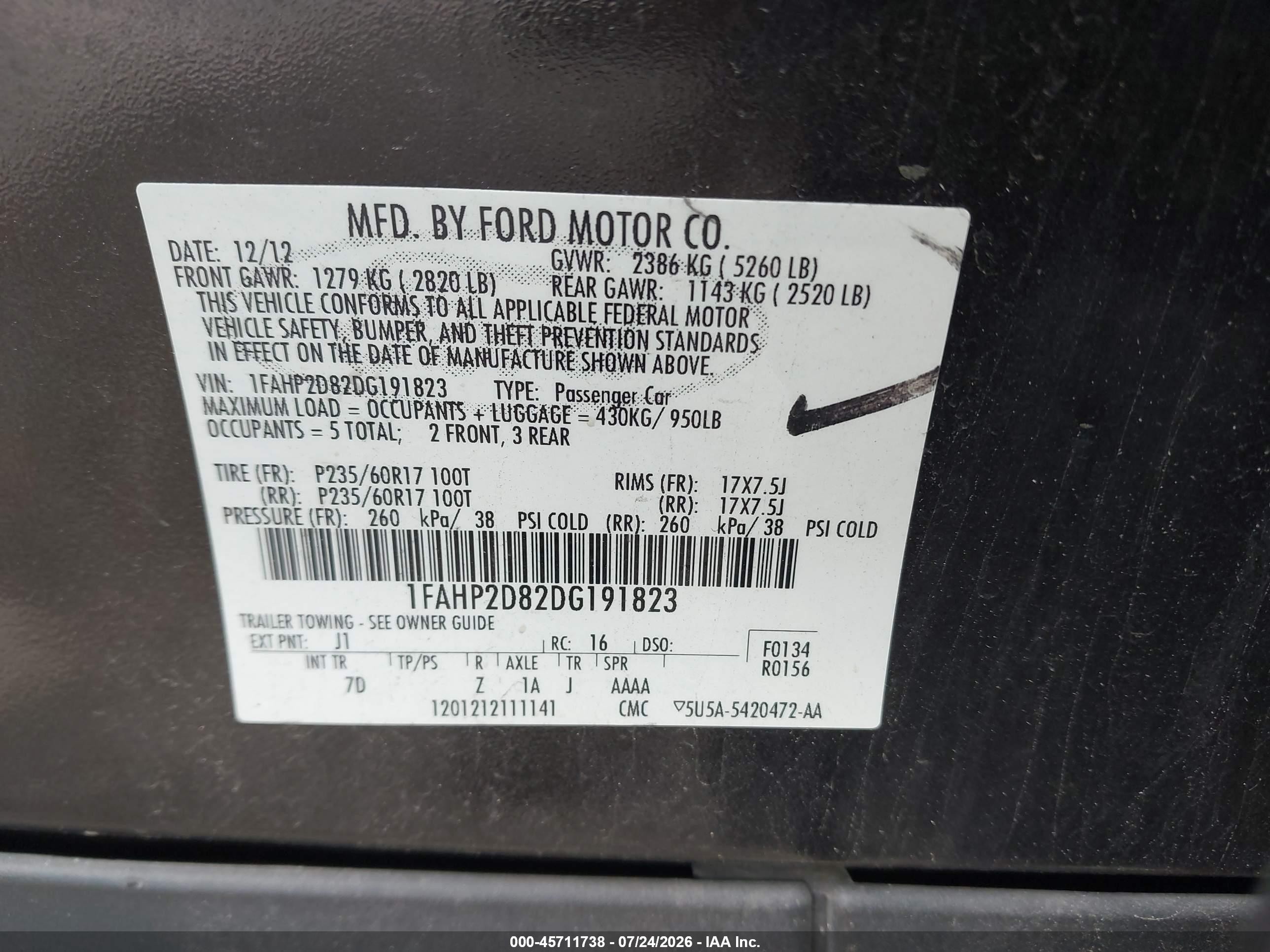 2013 Ford Taurus Se Brown vin: 1FAHP2D82DG191823