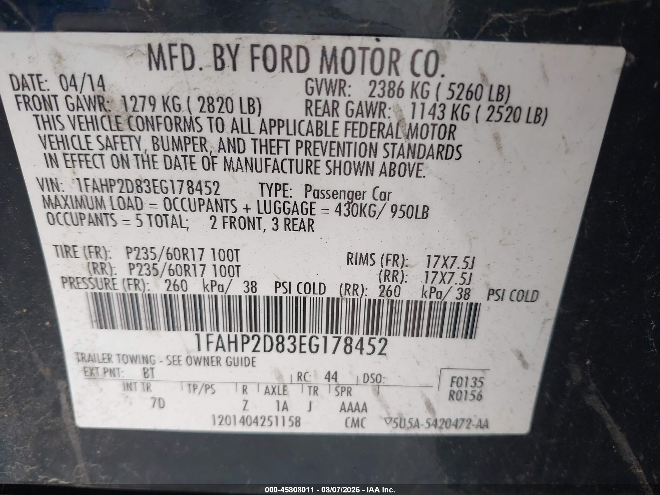 2014 Ford Taurus Se Black vin: 1FAHP2D83EG178452