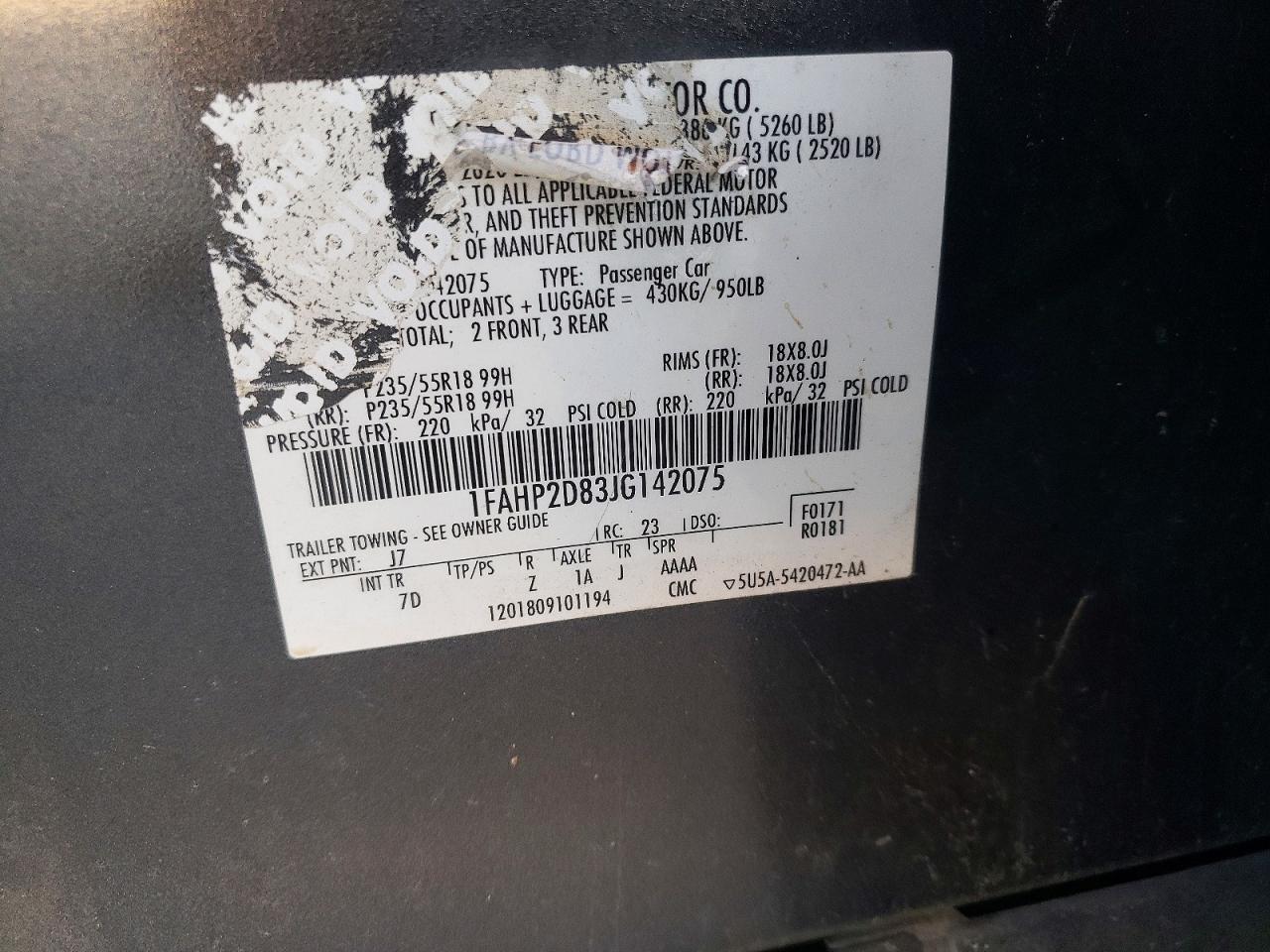 2018 Ford Taurus Se Черный vin: 1FAHP2D83JG142075