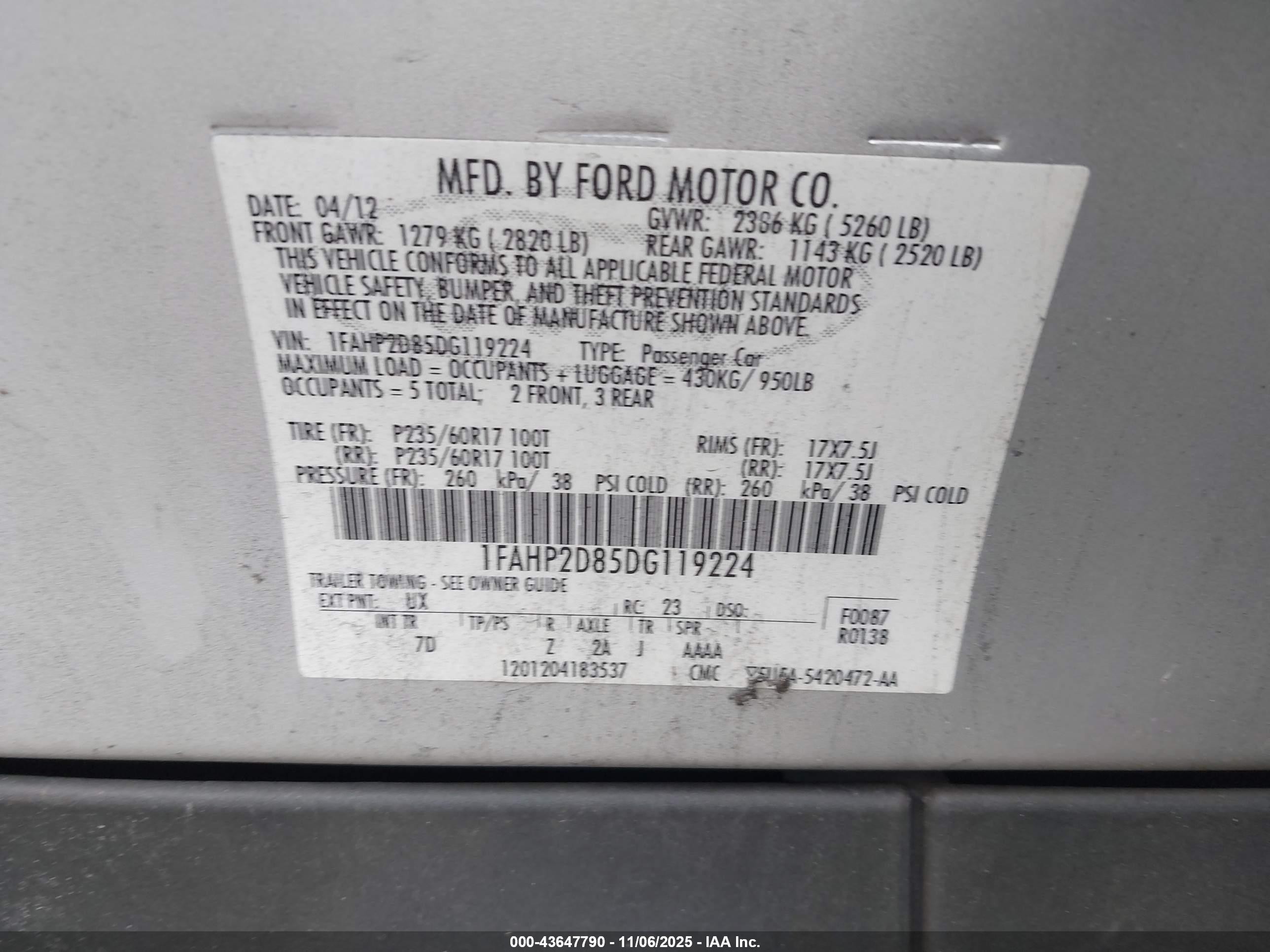 2013 Ford Taurus Se Gray vin: 1FAHP2D85DG119224