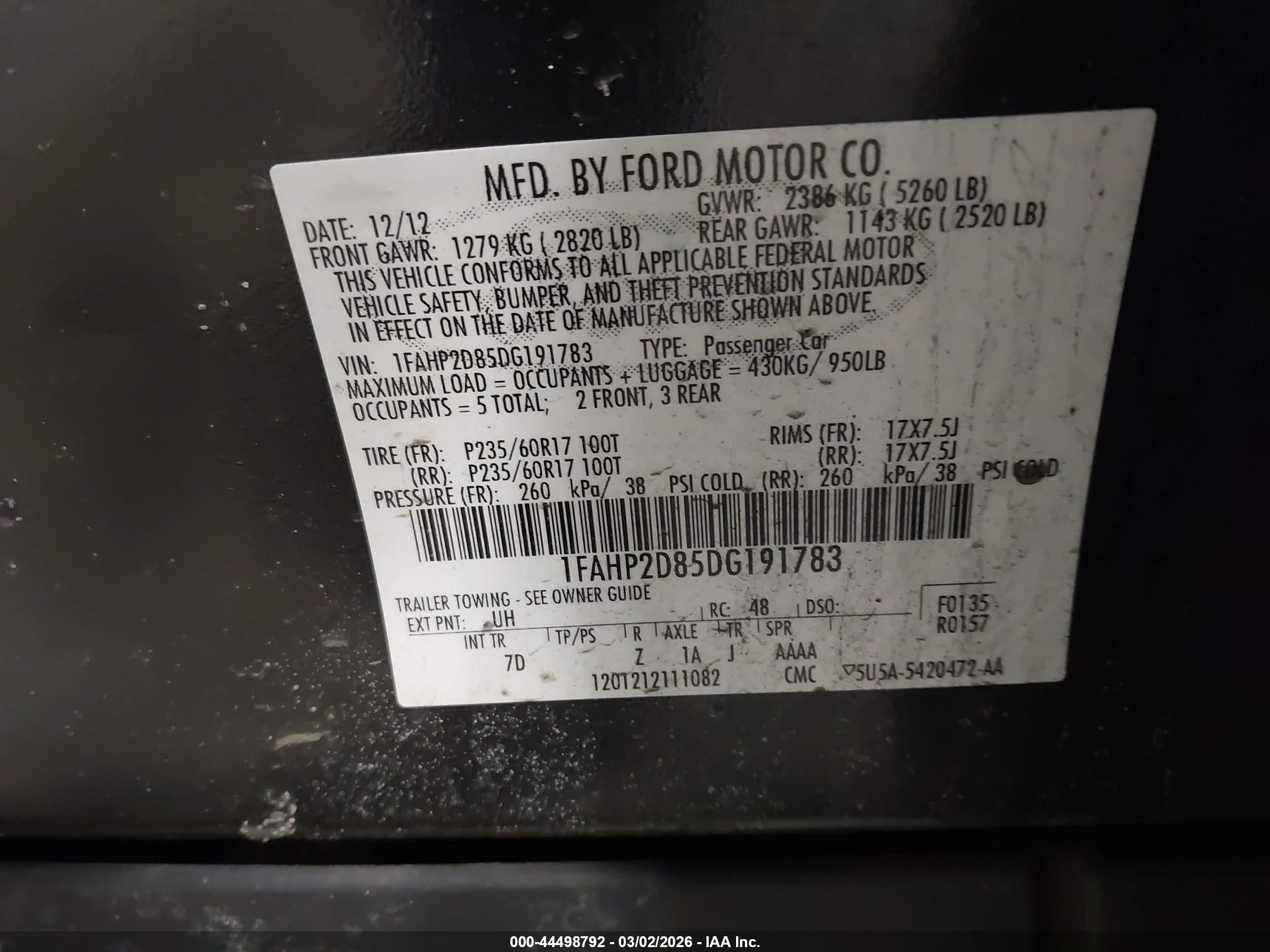 2013 Ford Taurus Se Black vin: 1FAHP2D85DG191783
