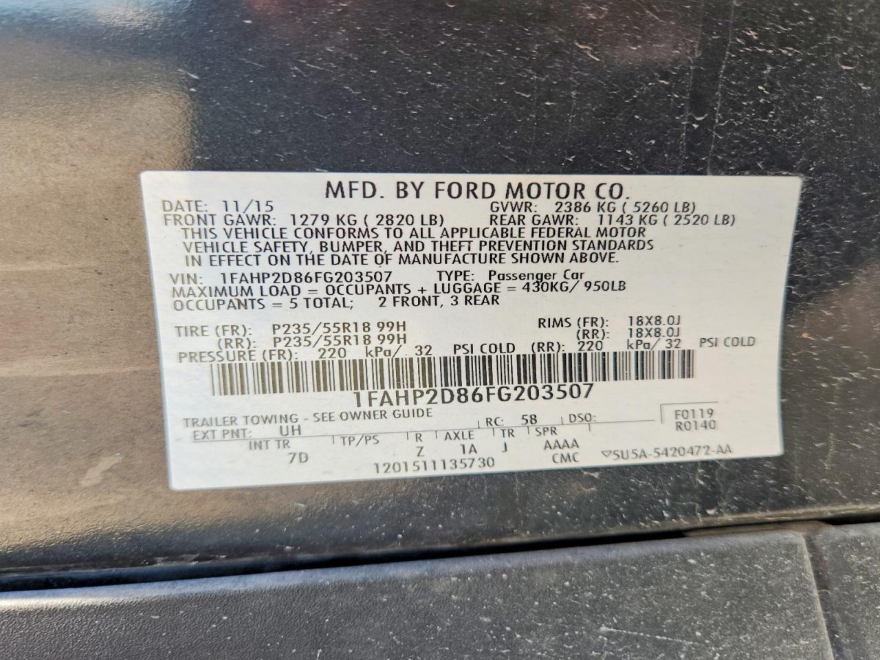 2015 Ford Taurus Se Black vin: 1FAHP2D86FG203507