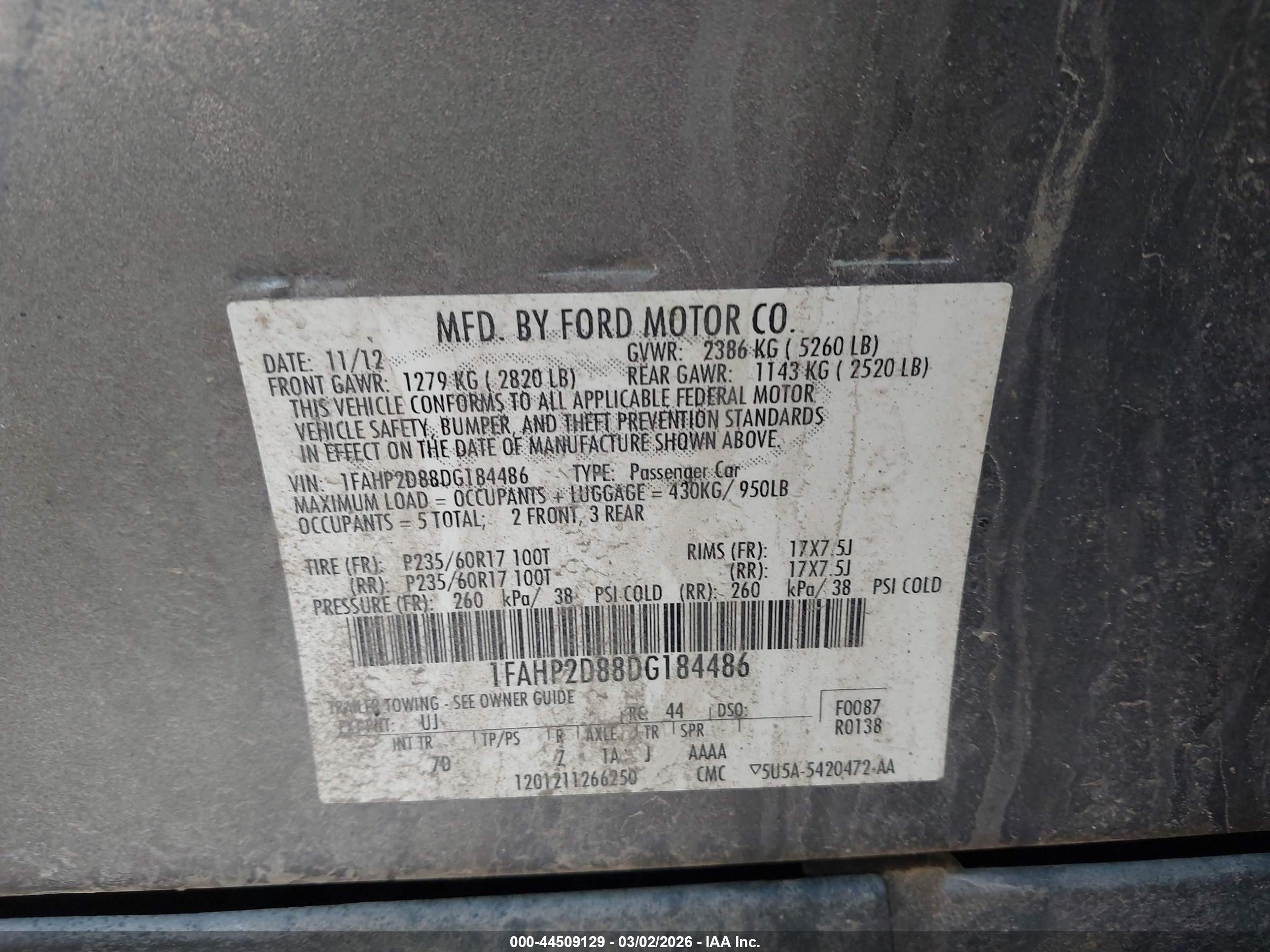 2013 Ford Taurus Se Gray vin: 1FAHP2D88DG184486