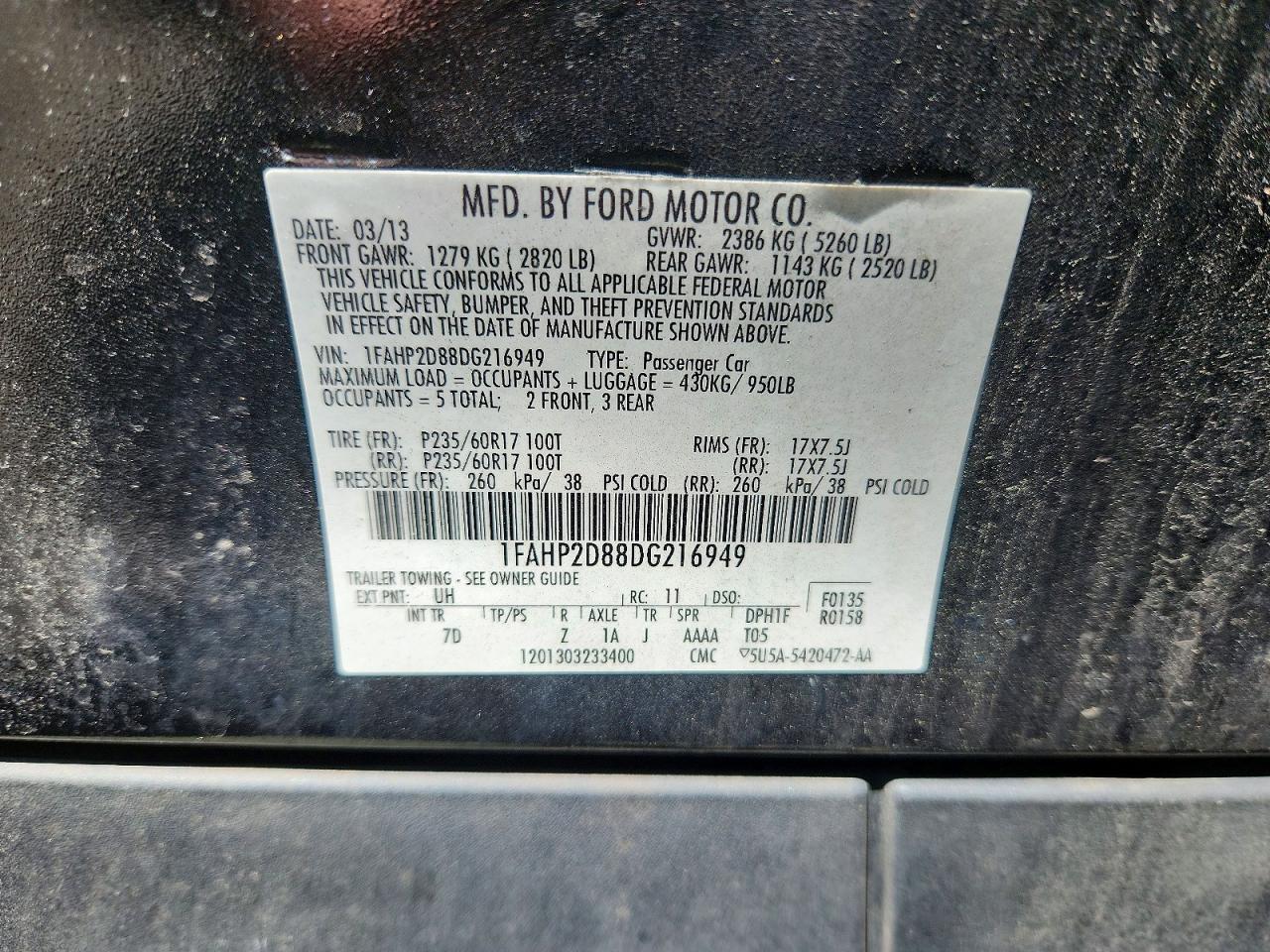 2013 Ford Taurus Se Black vin: 1FAHP2D88DG216949