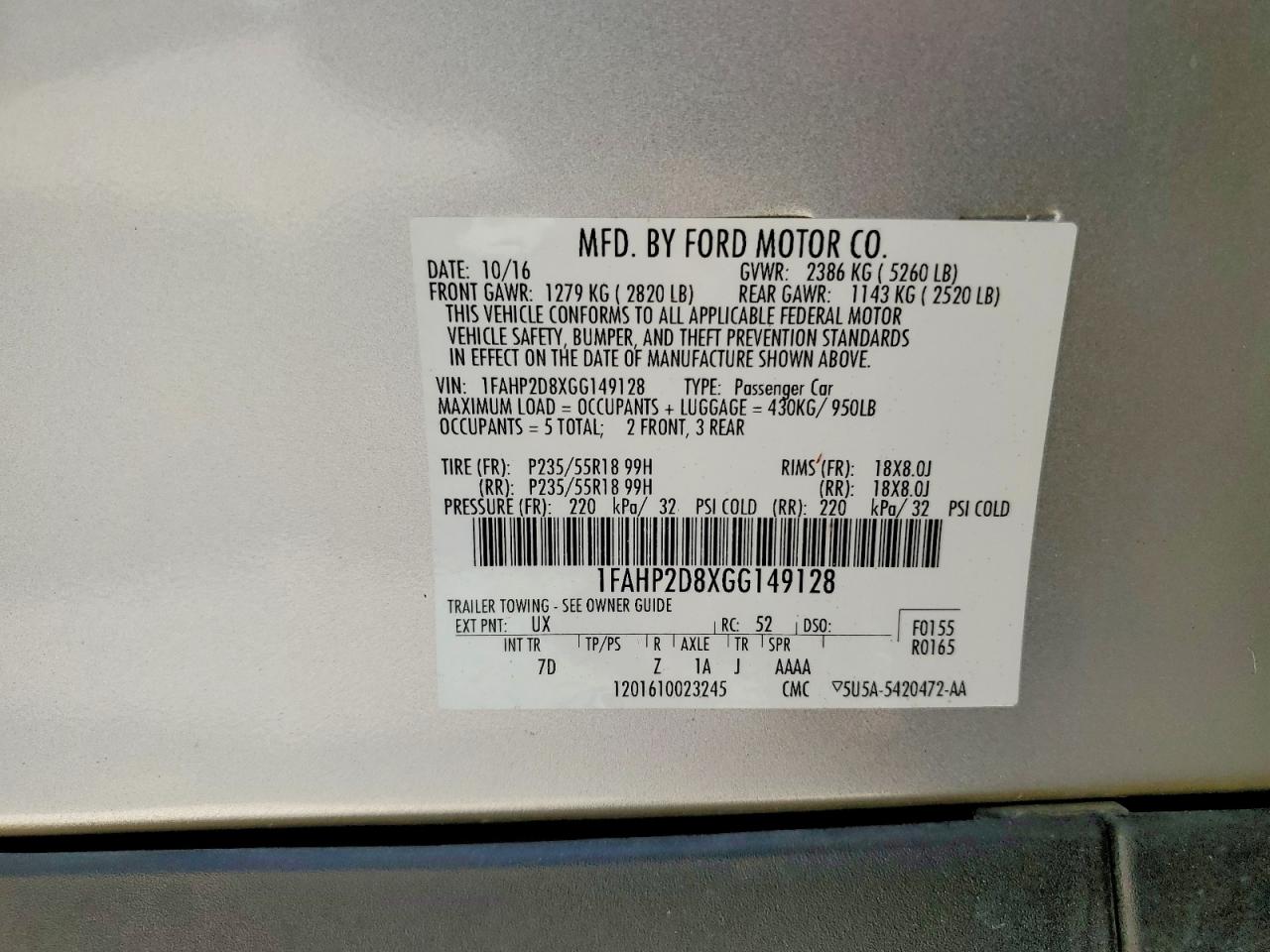 2016 Ford Taurus Se Silver vin: 1FAHP2D8XGG149128