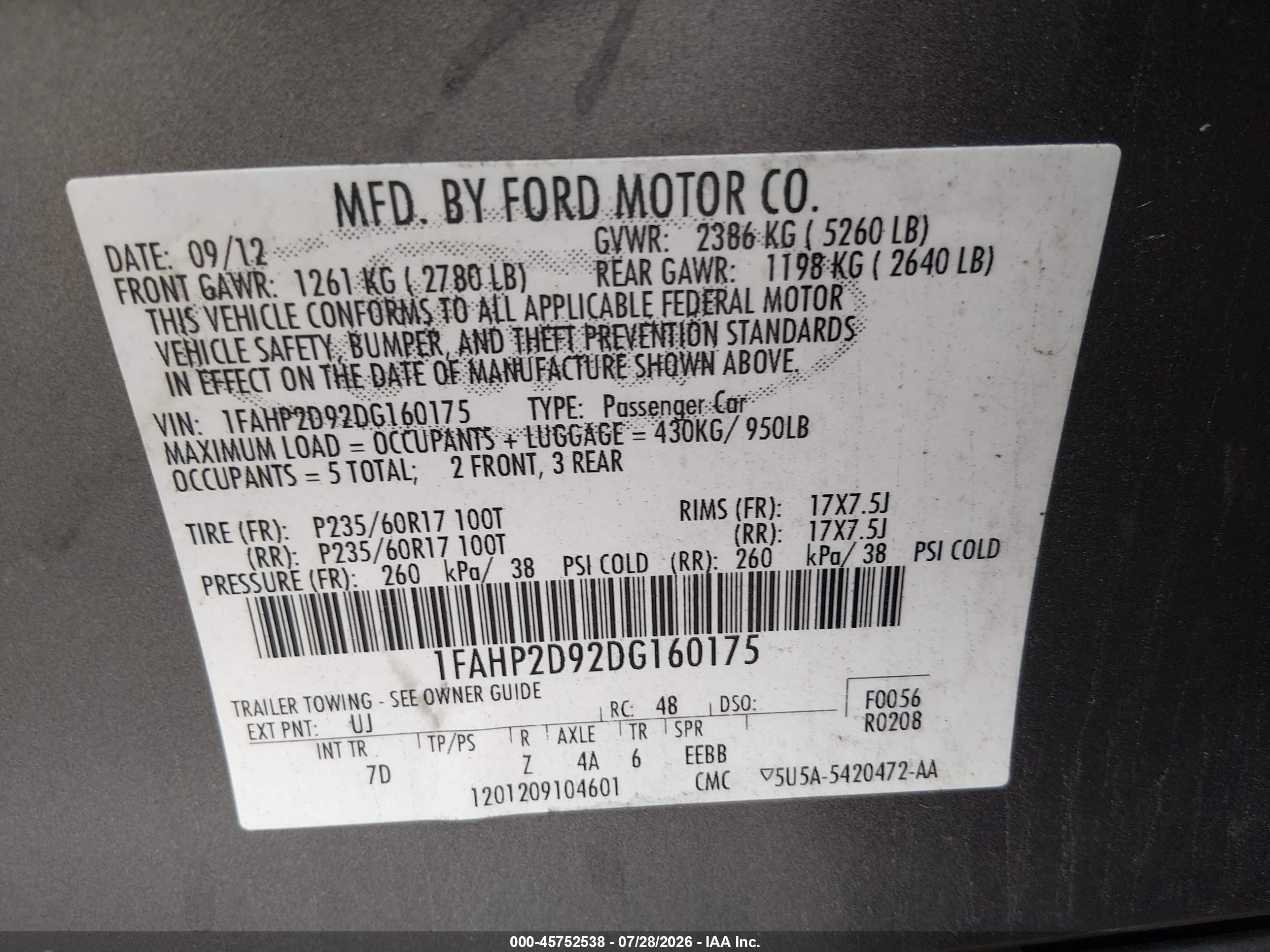 2013 Ford Taurus Se Gray vin: 1FAHP2D92DG160175