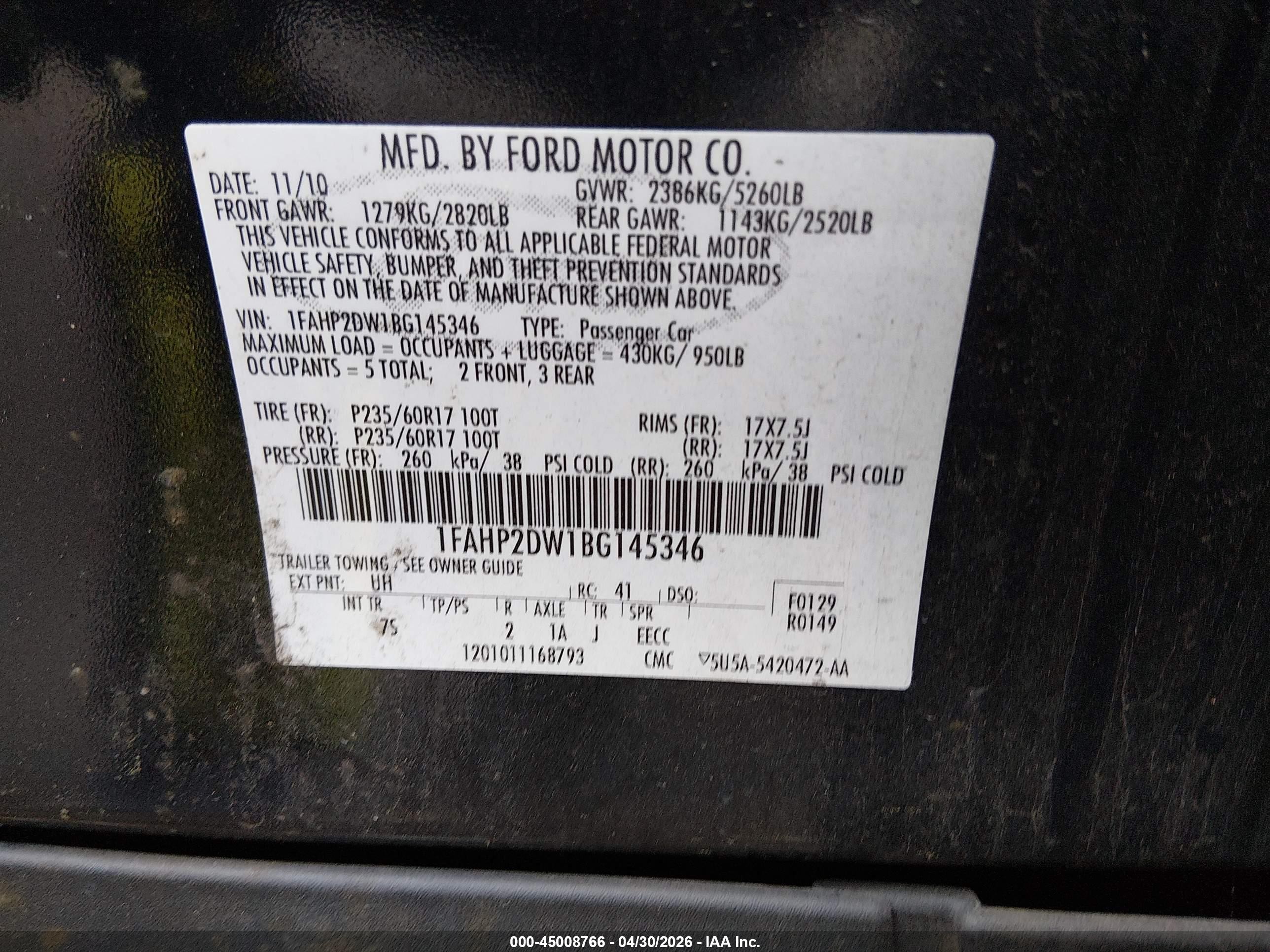 2011 Ford Taurus Se Black vin: 1FAHP2DW1BG145346