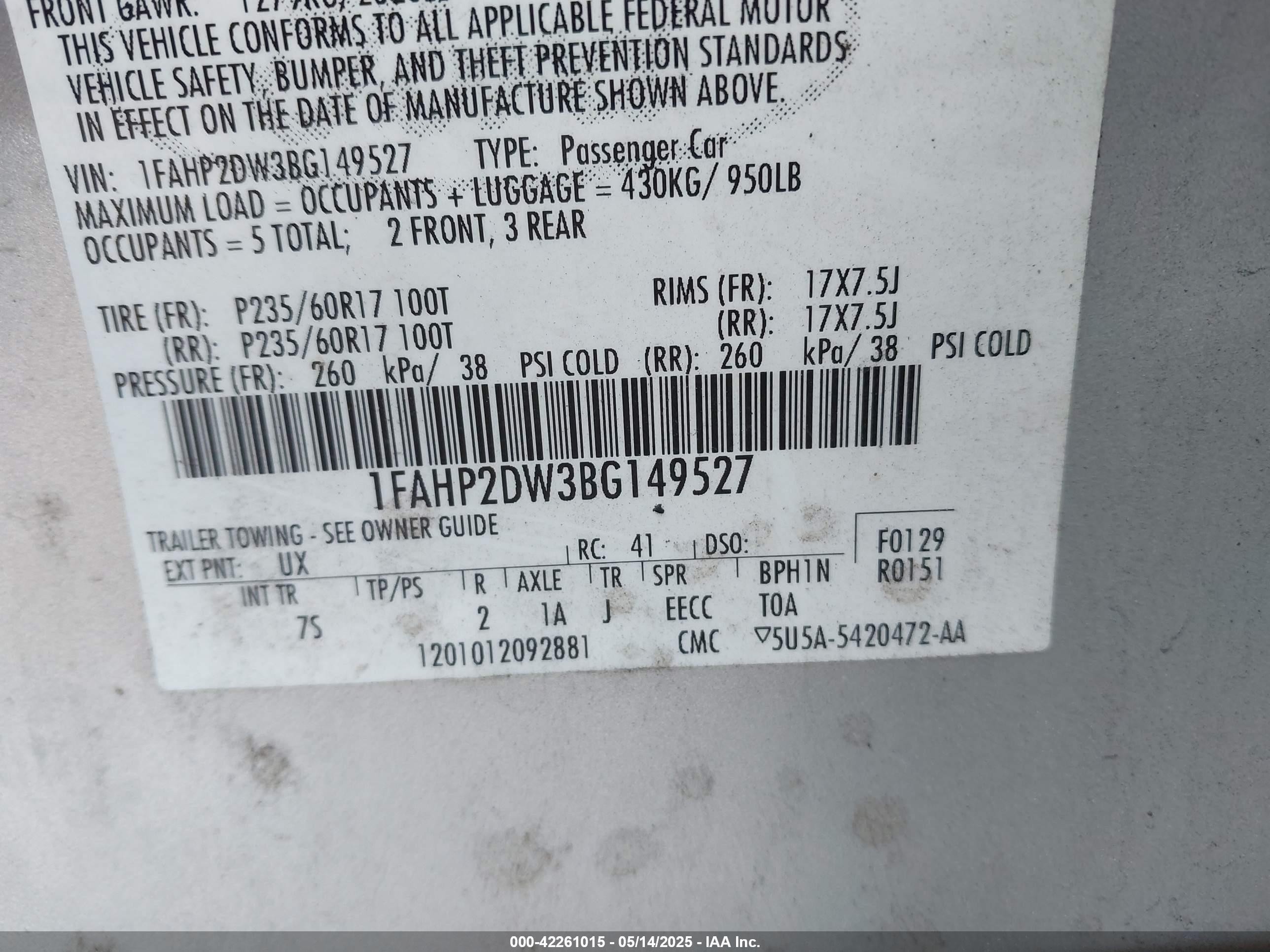 2011 Ford Taurus Se Серебряный vin: 1FAHP2DW3BG149527