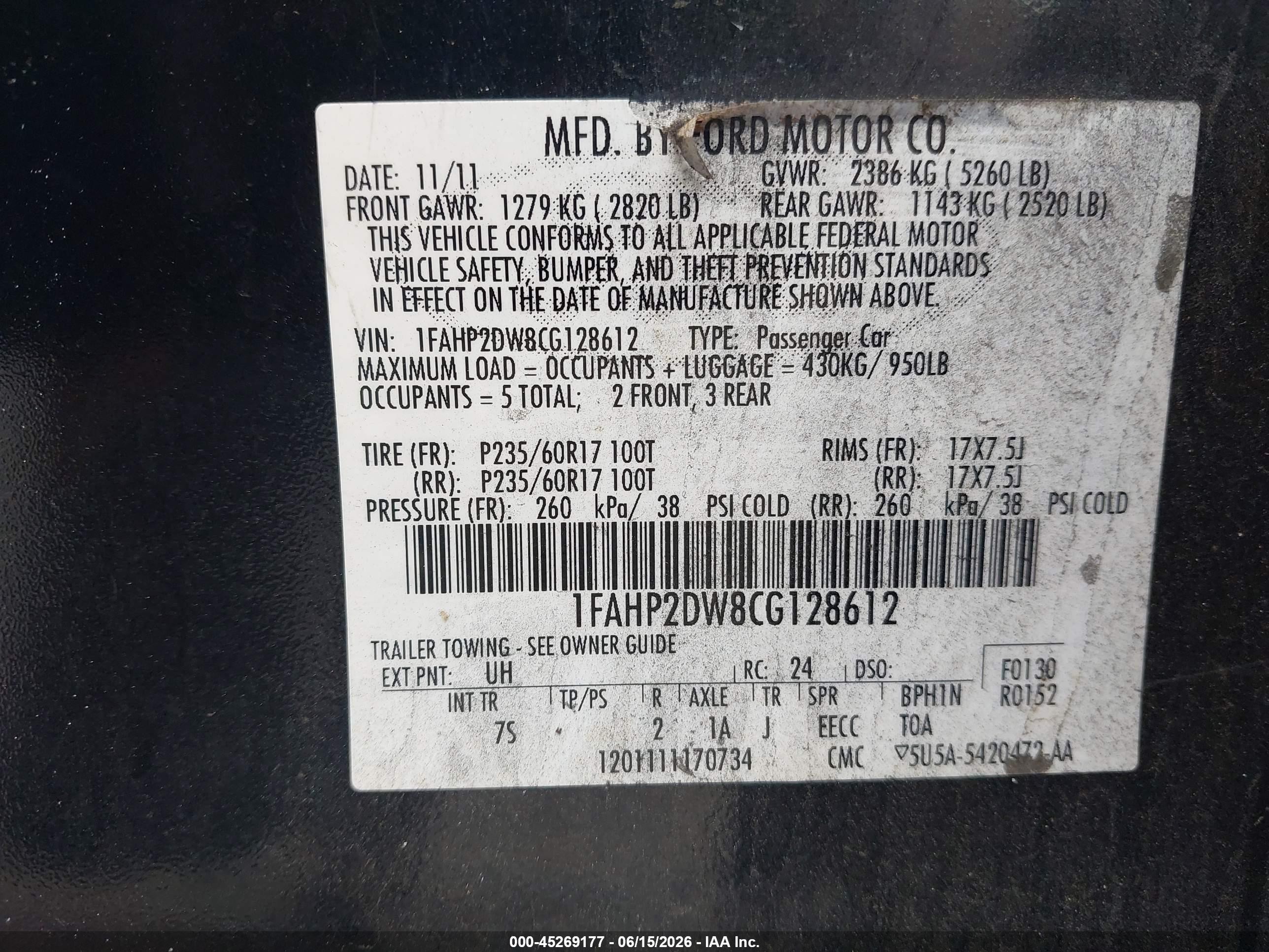 2012 Ford Taurus Se Black vin: 1FAHP2DW8CG128612
