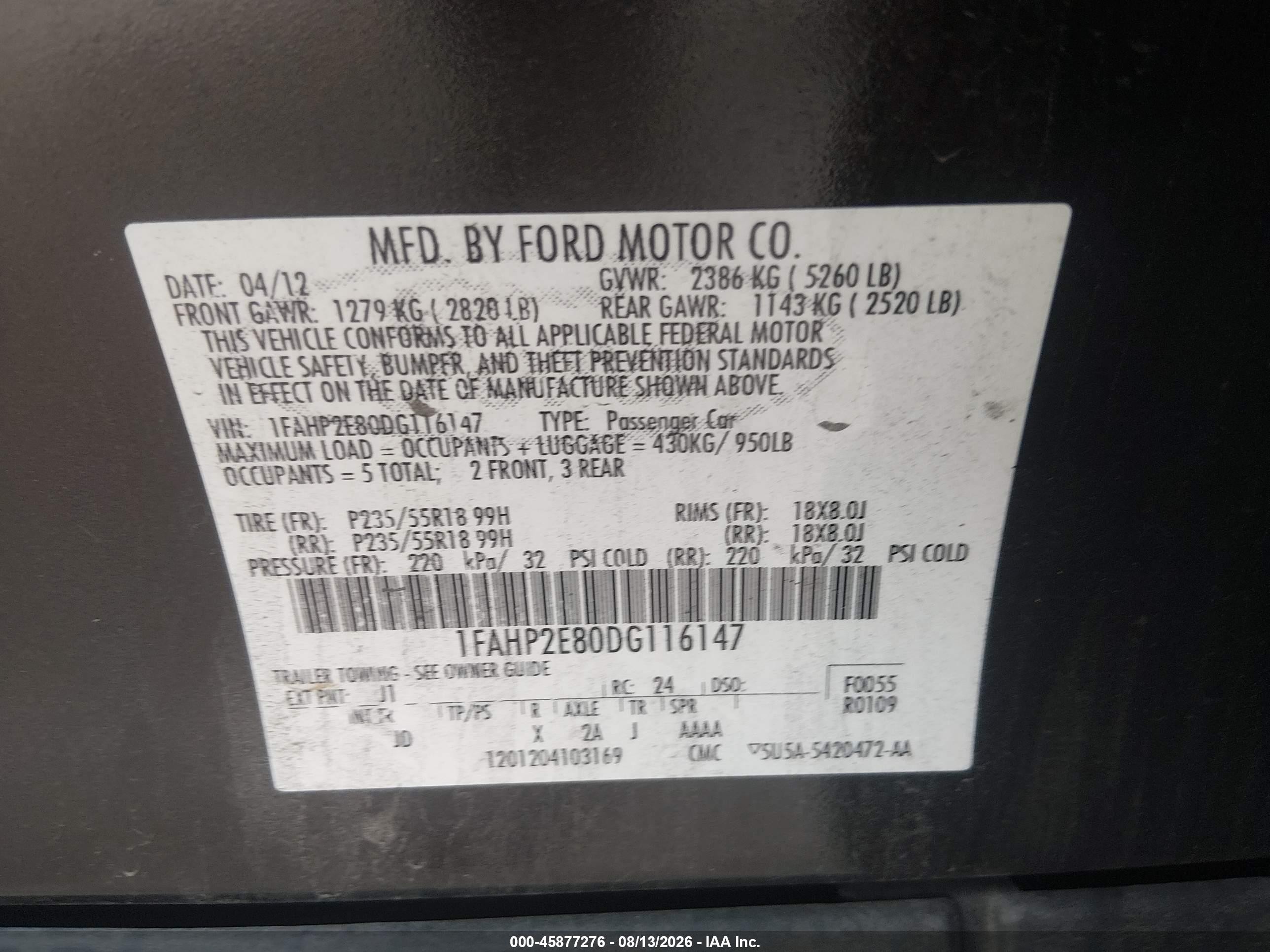 2013 Ford Taurus Sel Бордовый vin: 1FAHP2E80DG116147
