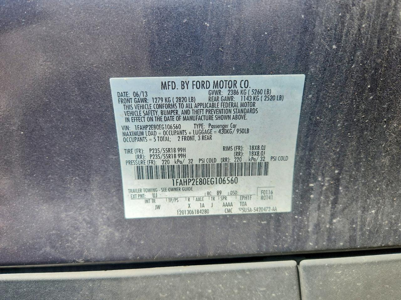 2014 Ford Taurus Sel Gray vin: 1FAHP2E80EG106560