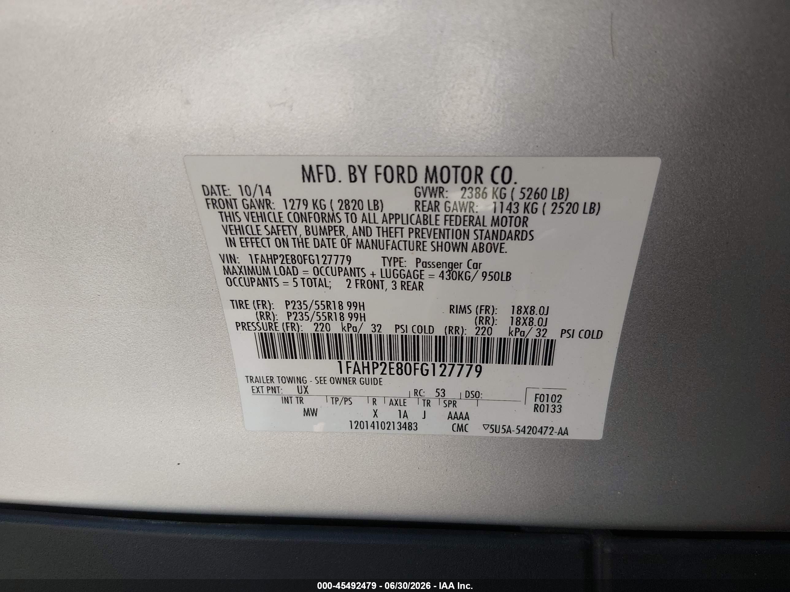 2015 Ford Taurus Sel Silver vin: 1FAHP2E80FG127779