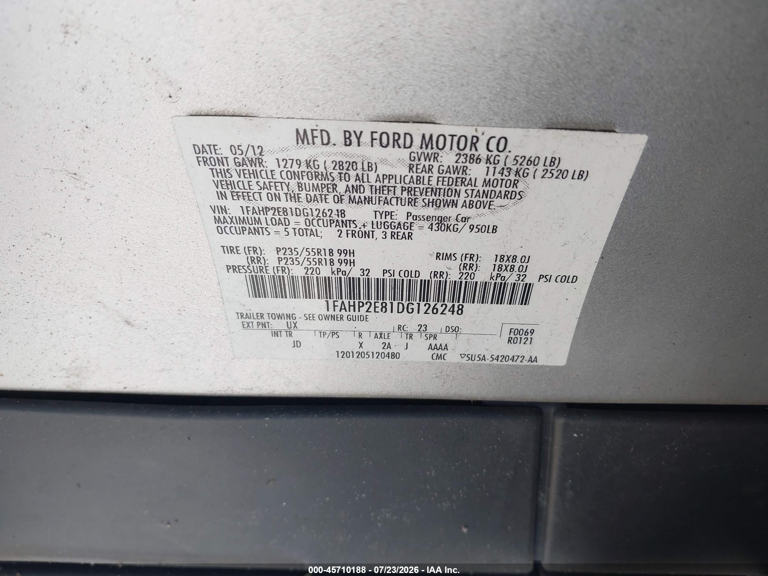 2013 Ford Taurus Sel Silver vin: 1FAHP2E81DG126248