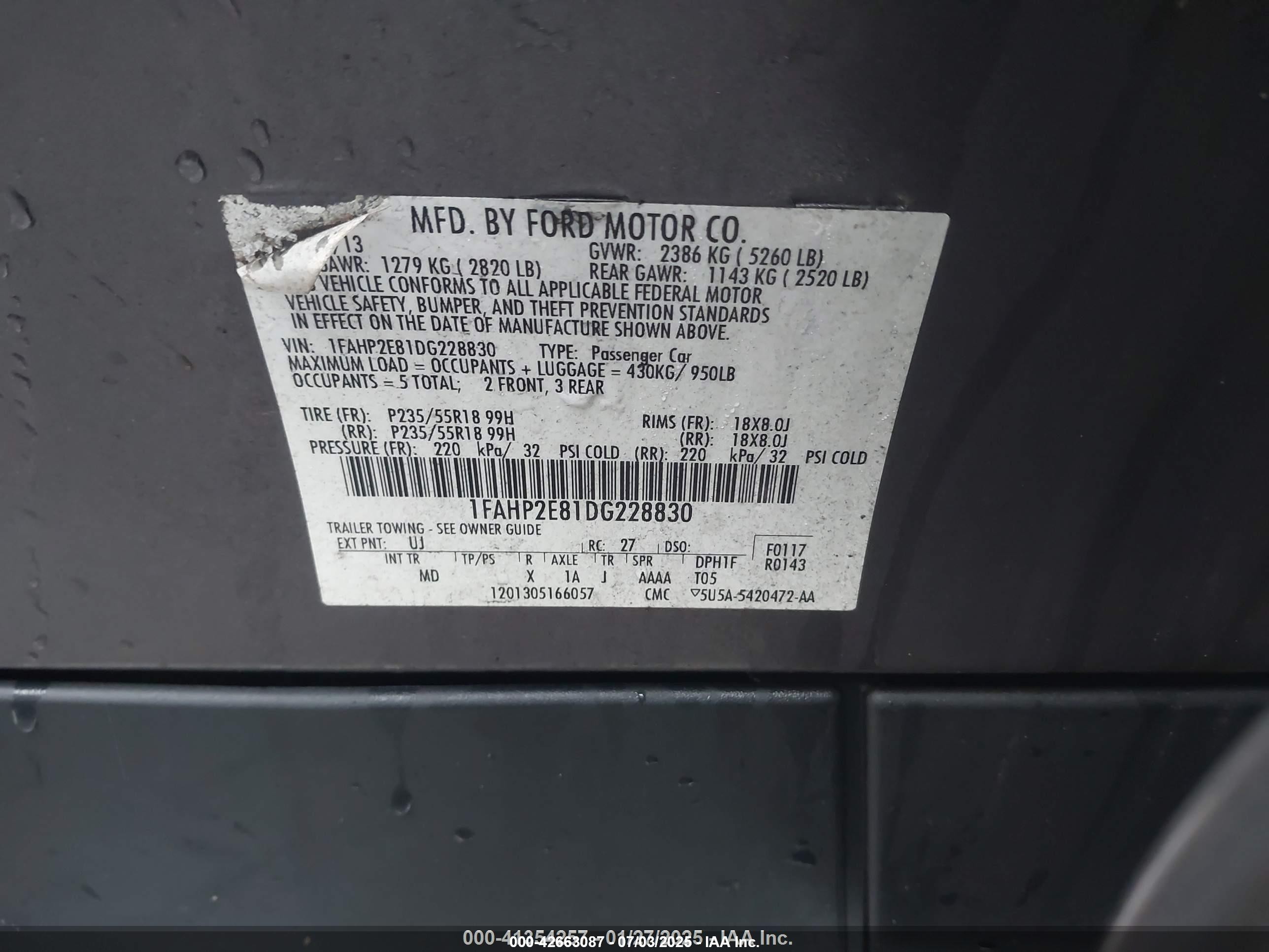 2013 Ford Taurus Sel Gray vin: 1FAHP2E81DG228830