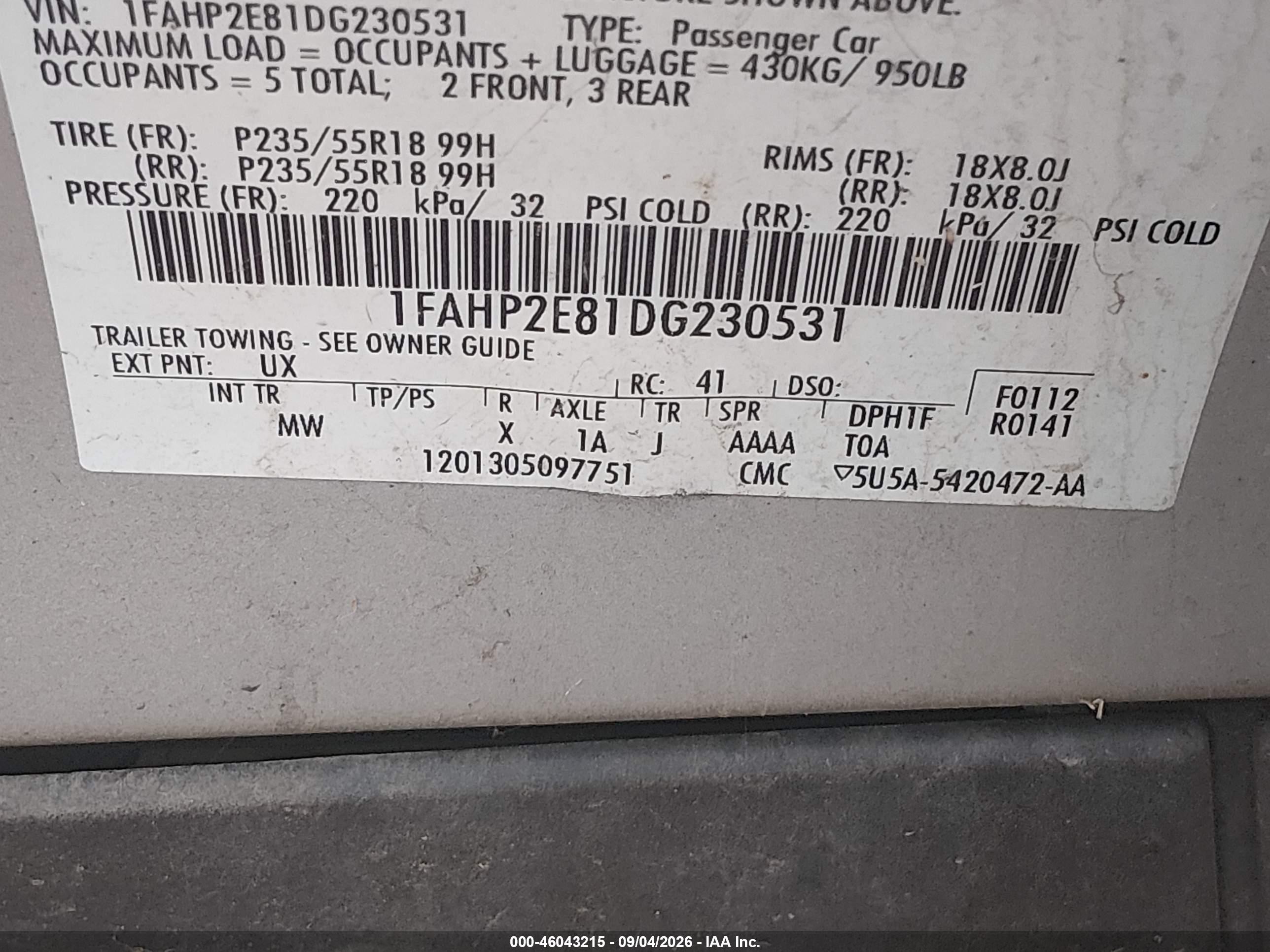 2013 Ford Taurus Sel Silver vin: 1FAHP2E81DG230531