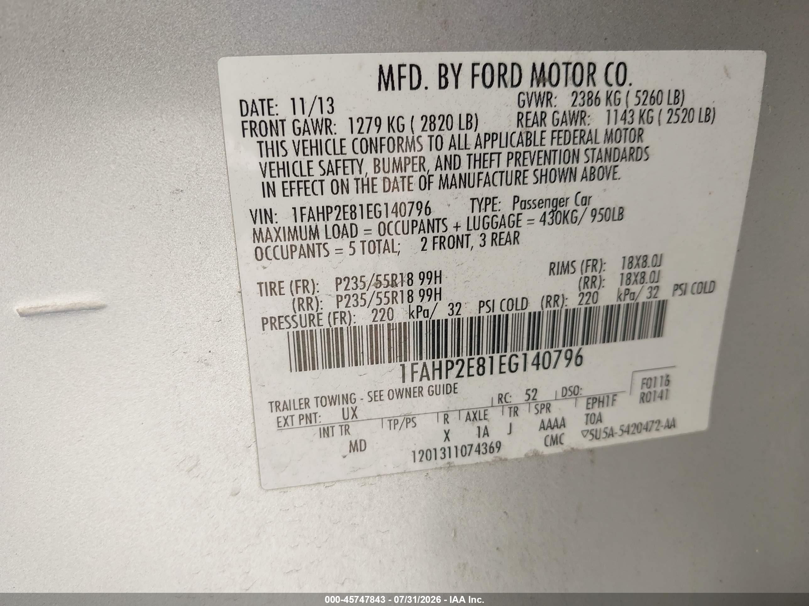 2014 Ford Taurus Sel Серебряный vin: 1FAHP2E81EG140796