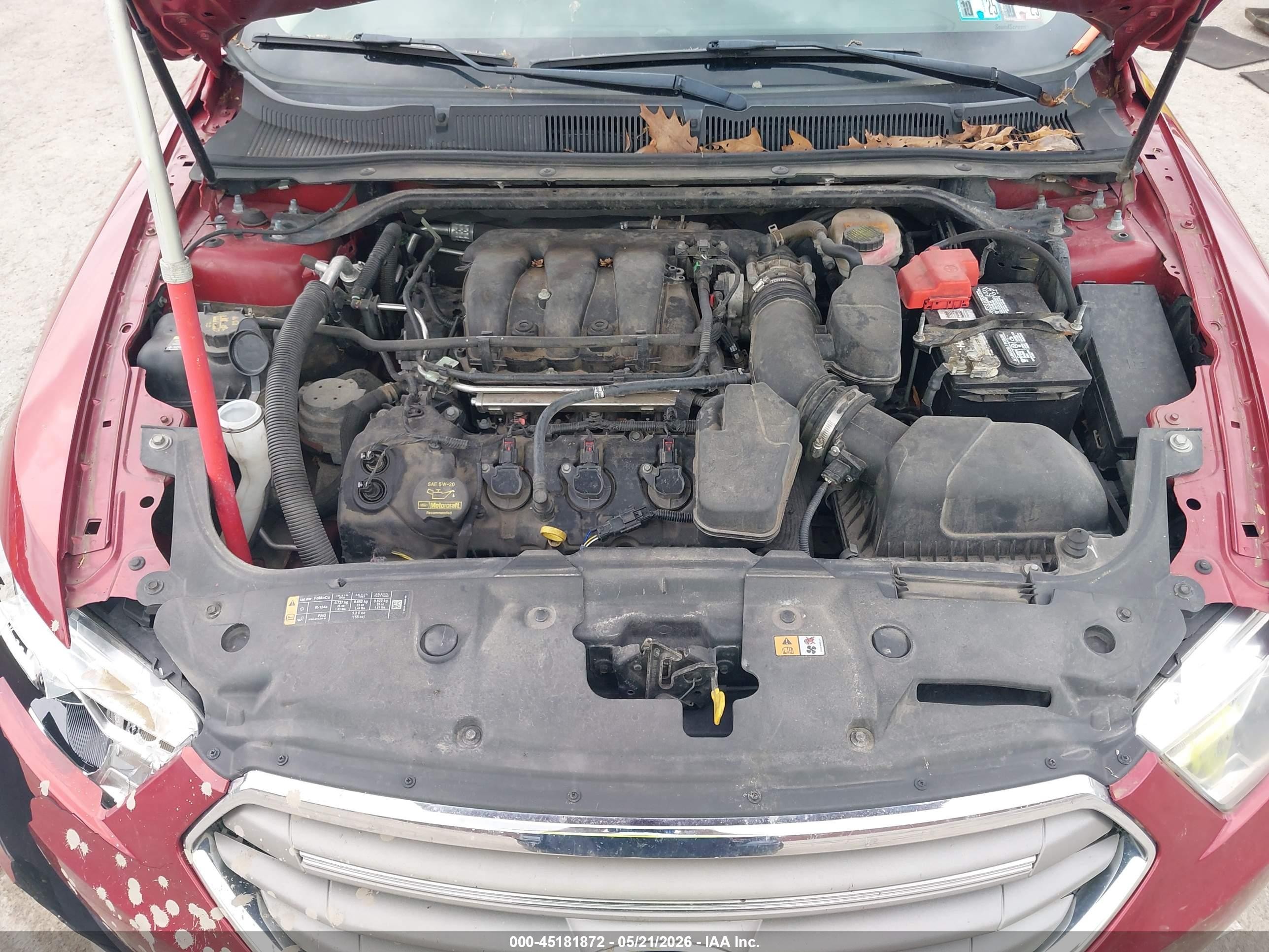 2013 Ford Taurus Sel Red vin: 1FAHP2E82DG190489