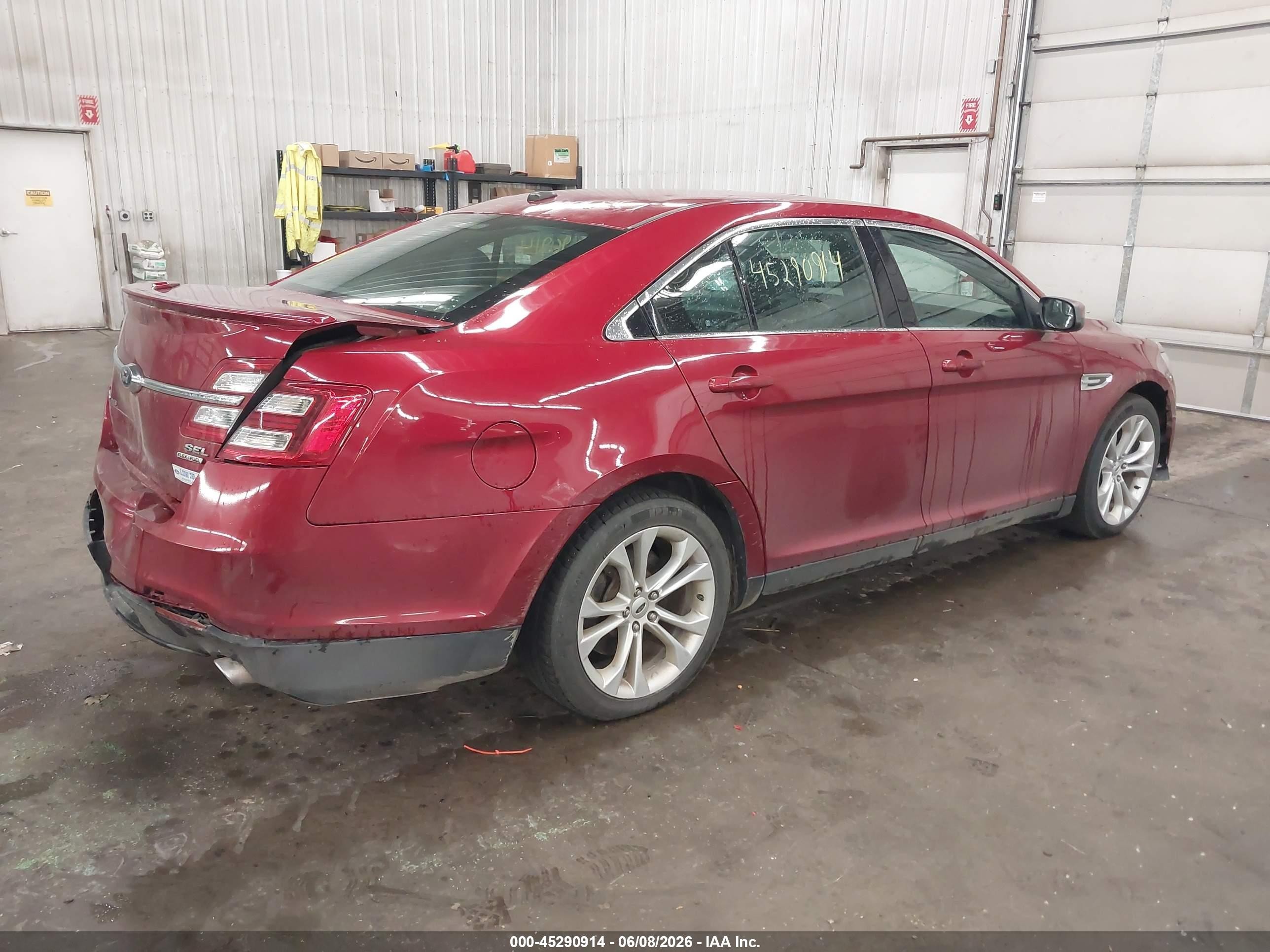 2013 Ford Taurus Sel Red vin: 1FAHP2E83DG166346