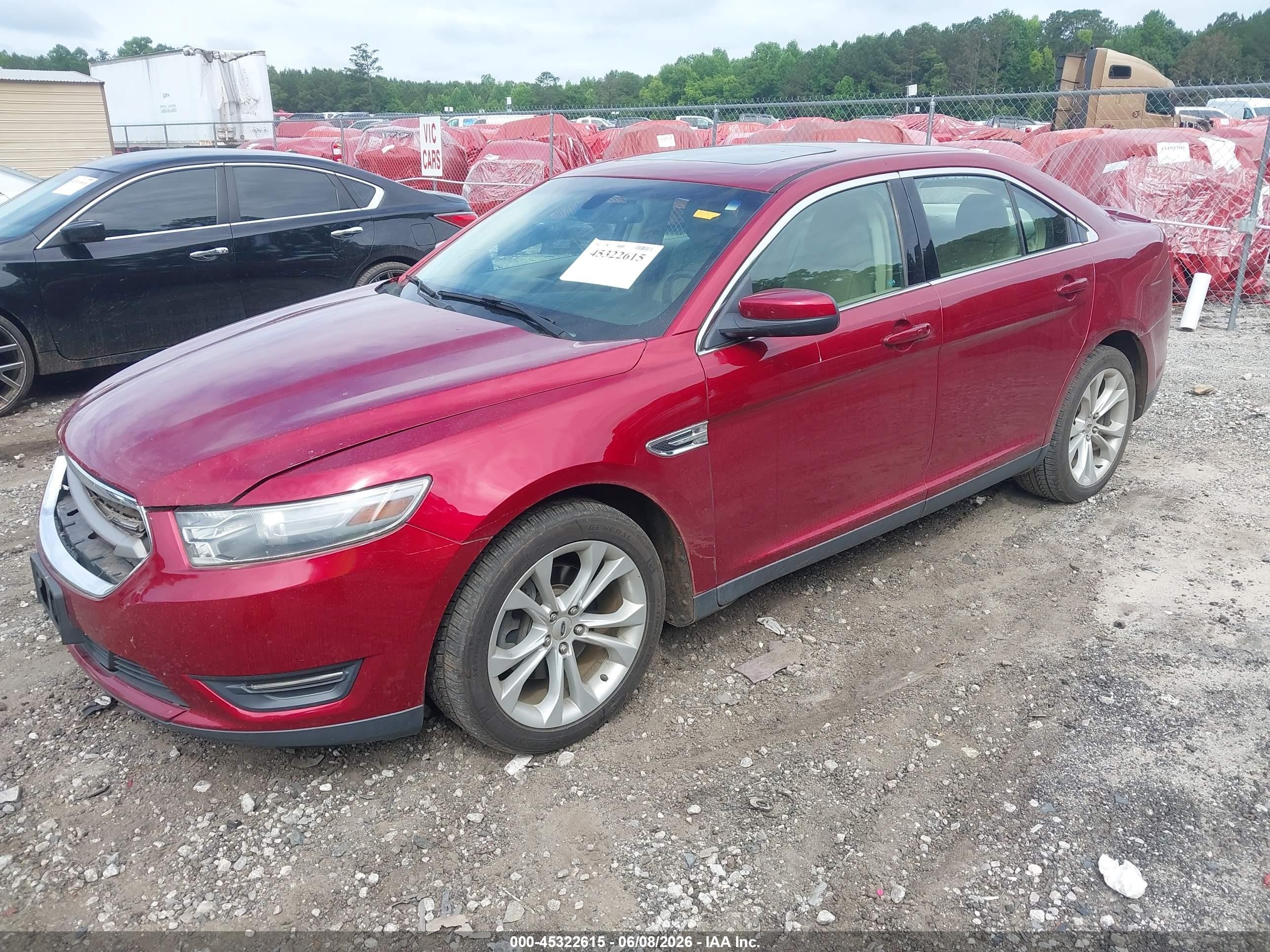 2013 Ford Taurus Sel Red vin: 1FAHP2E83DG179789