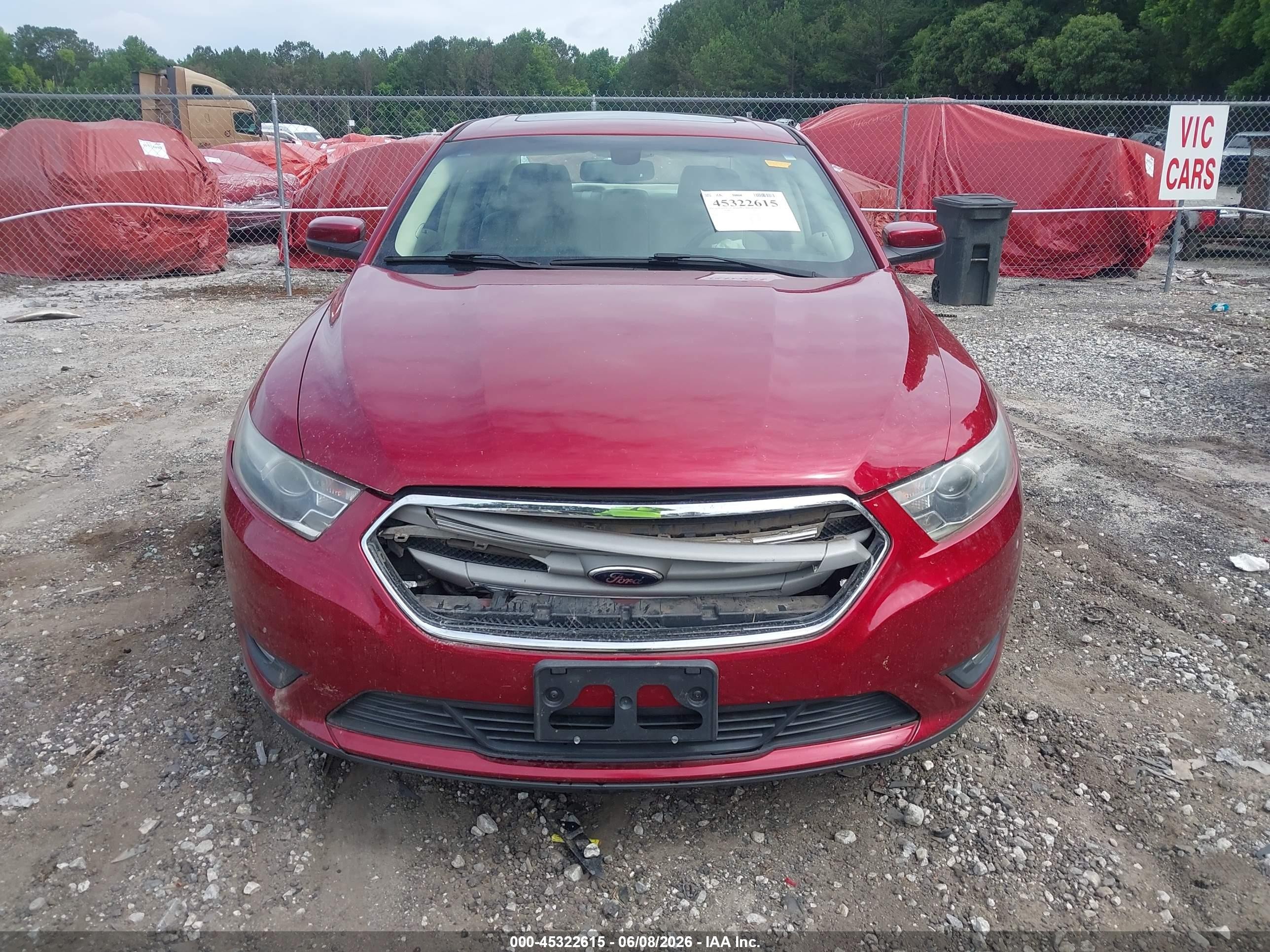 2013 Ford Taurus Sel Red vin: 1FAHP2E83DG179789