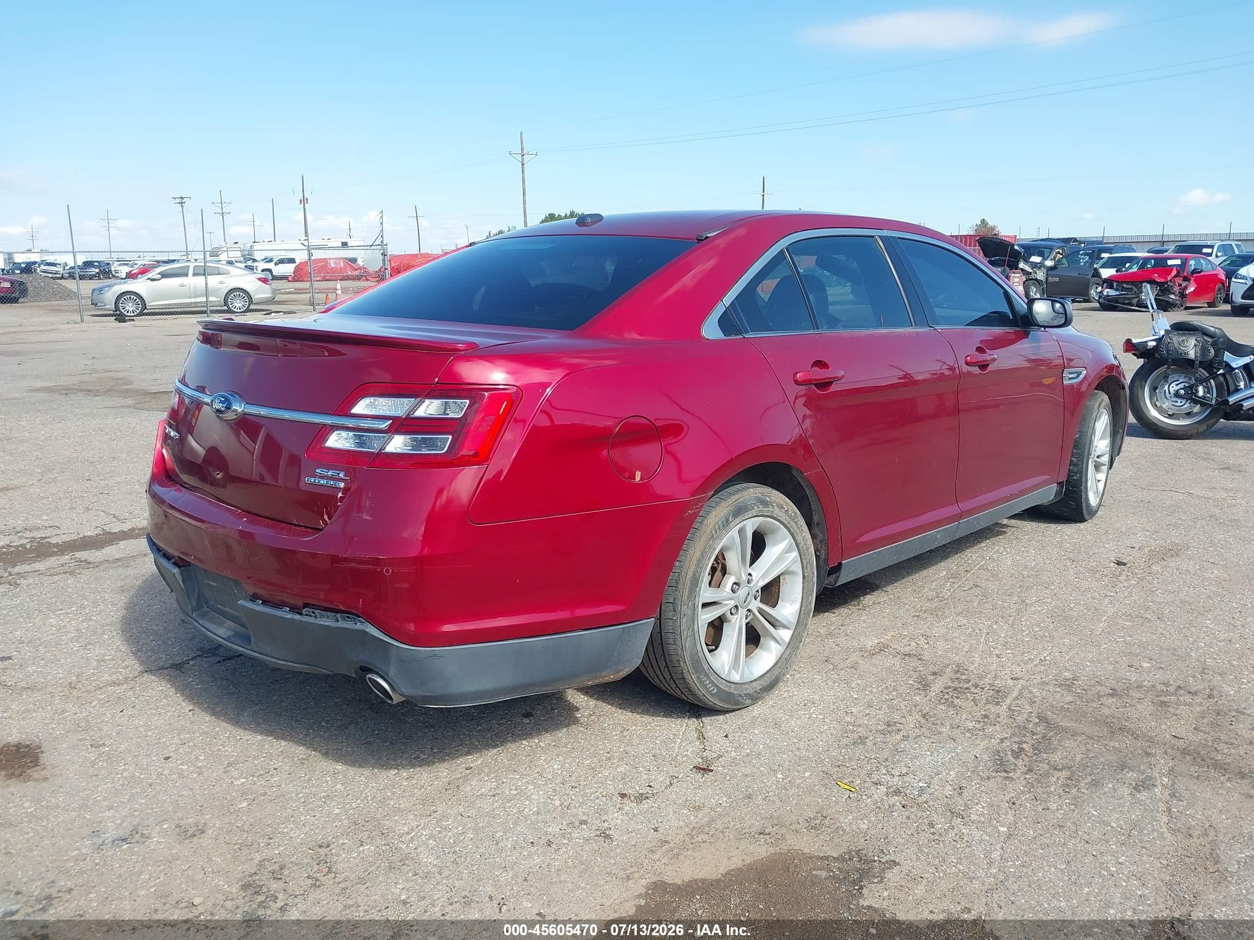 2014 Ford Taurus Sel Red vin: 1FAHP2E83EG164470