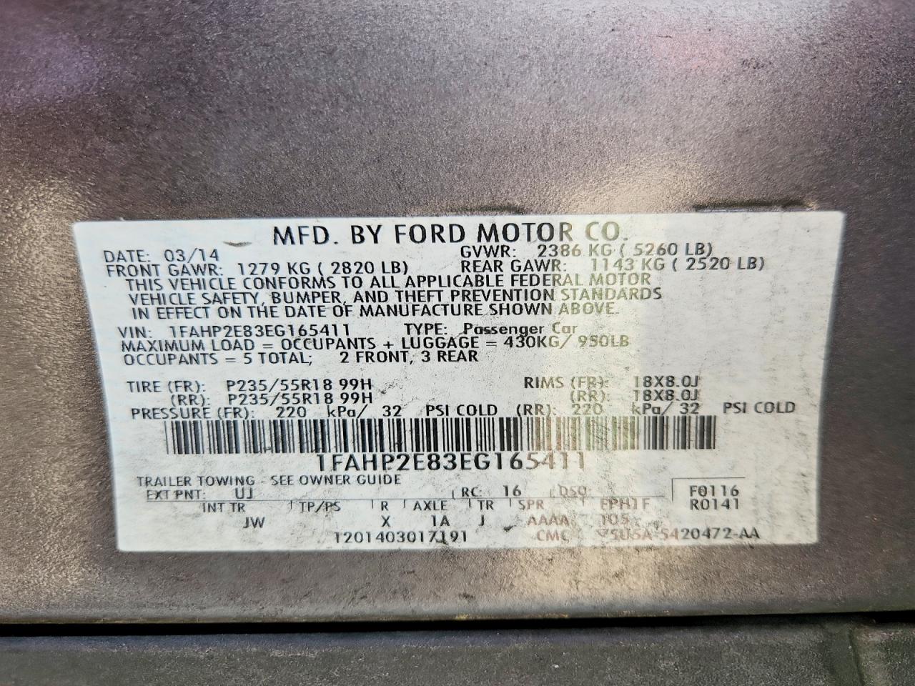 2014 Ford Taurus Sel Gray vin: 1FAHP2E83EG165411