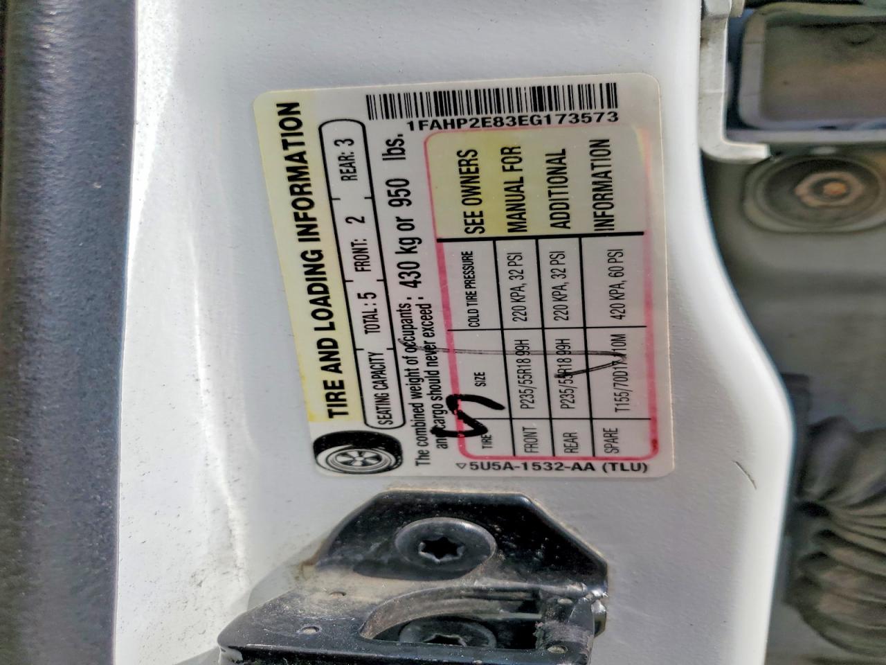 2014 Ford Taurus Sel White vin: 1FAHP2E83EG173573