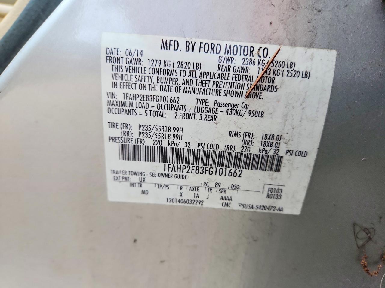 2015 Ford Taurus Sel Silver vin: 1FAHP2E83FG101662