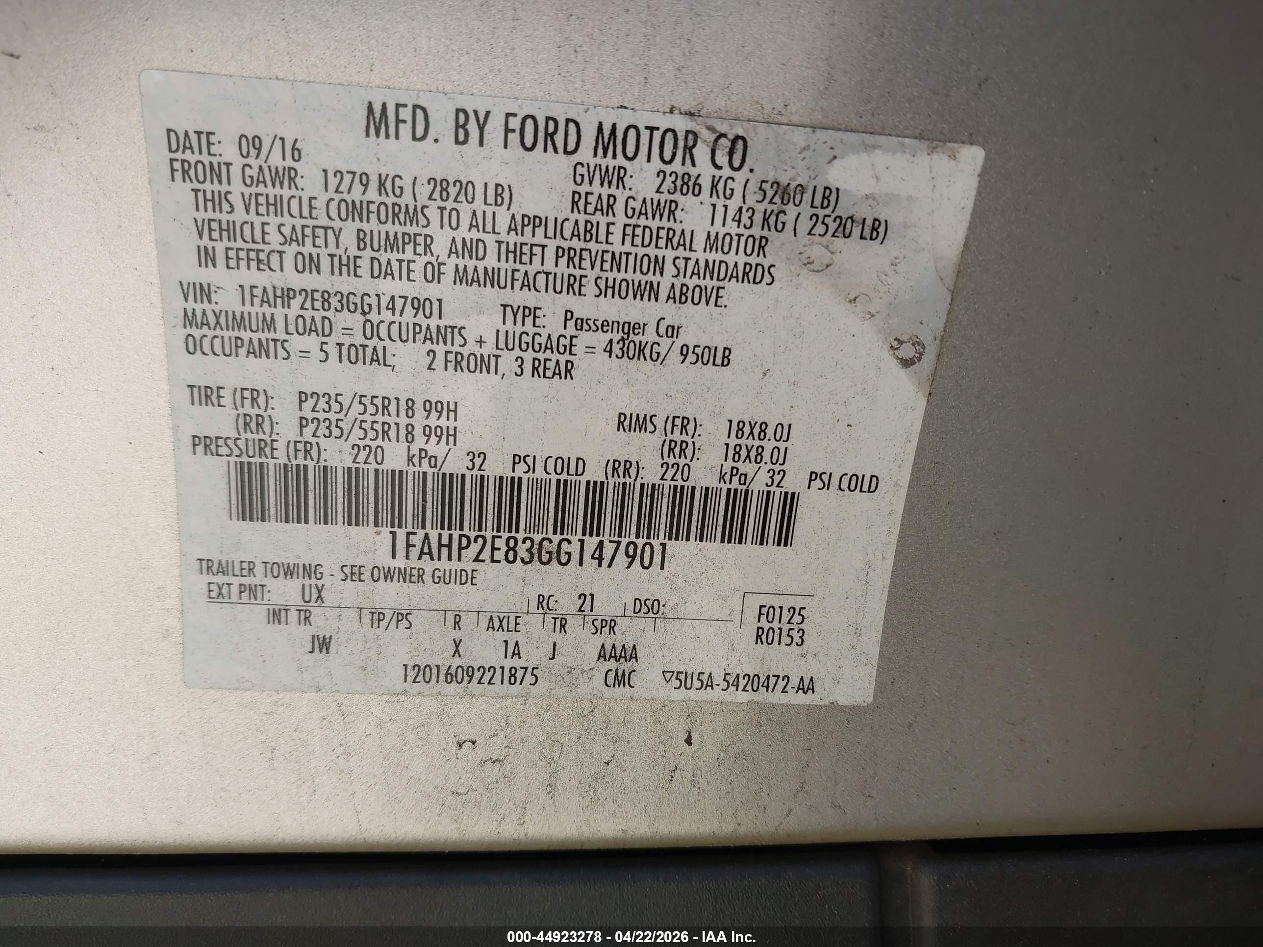 2016 Ford Taurus Sel Silver vin: 1FAHP2E83GG147901
