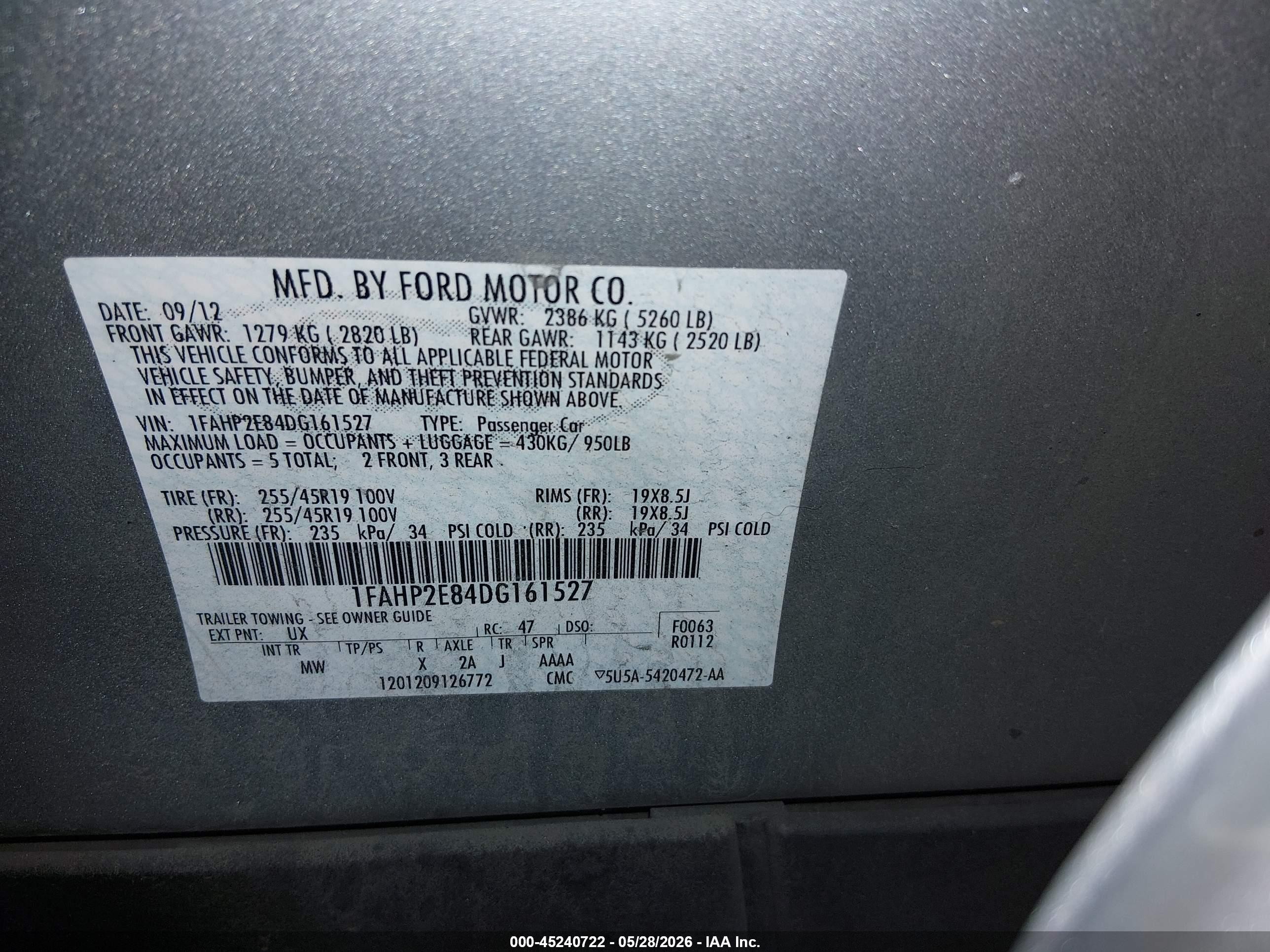 2013 Ford Taurus Sel Silver vin: 1FAHP2E84DG161527